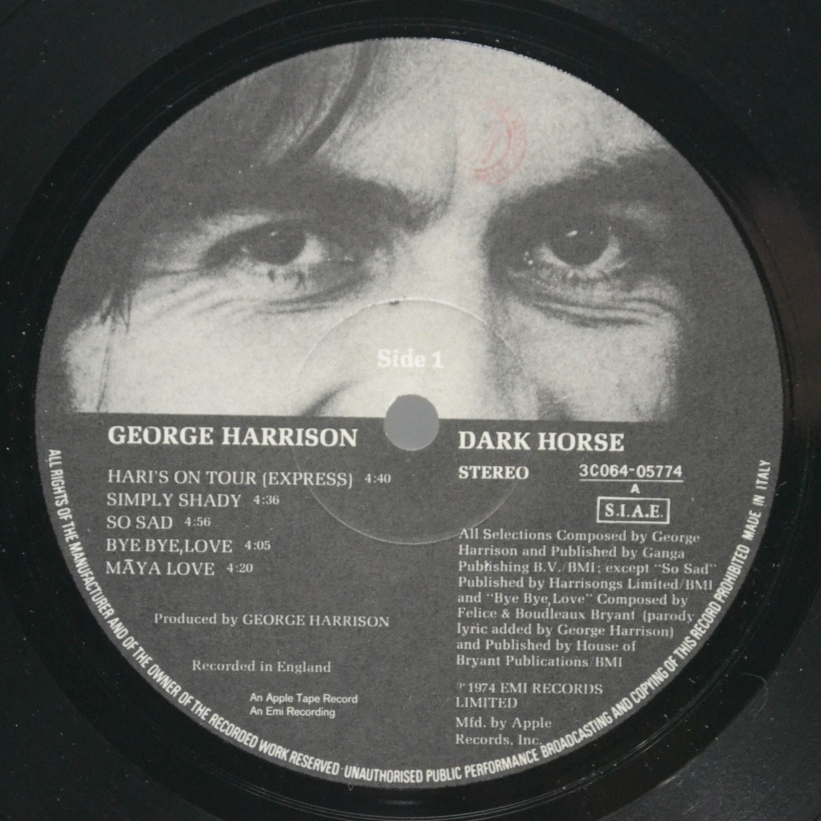 Виниловая пластинка George Harrison — Dark Horse, 1974