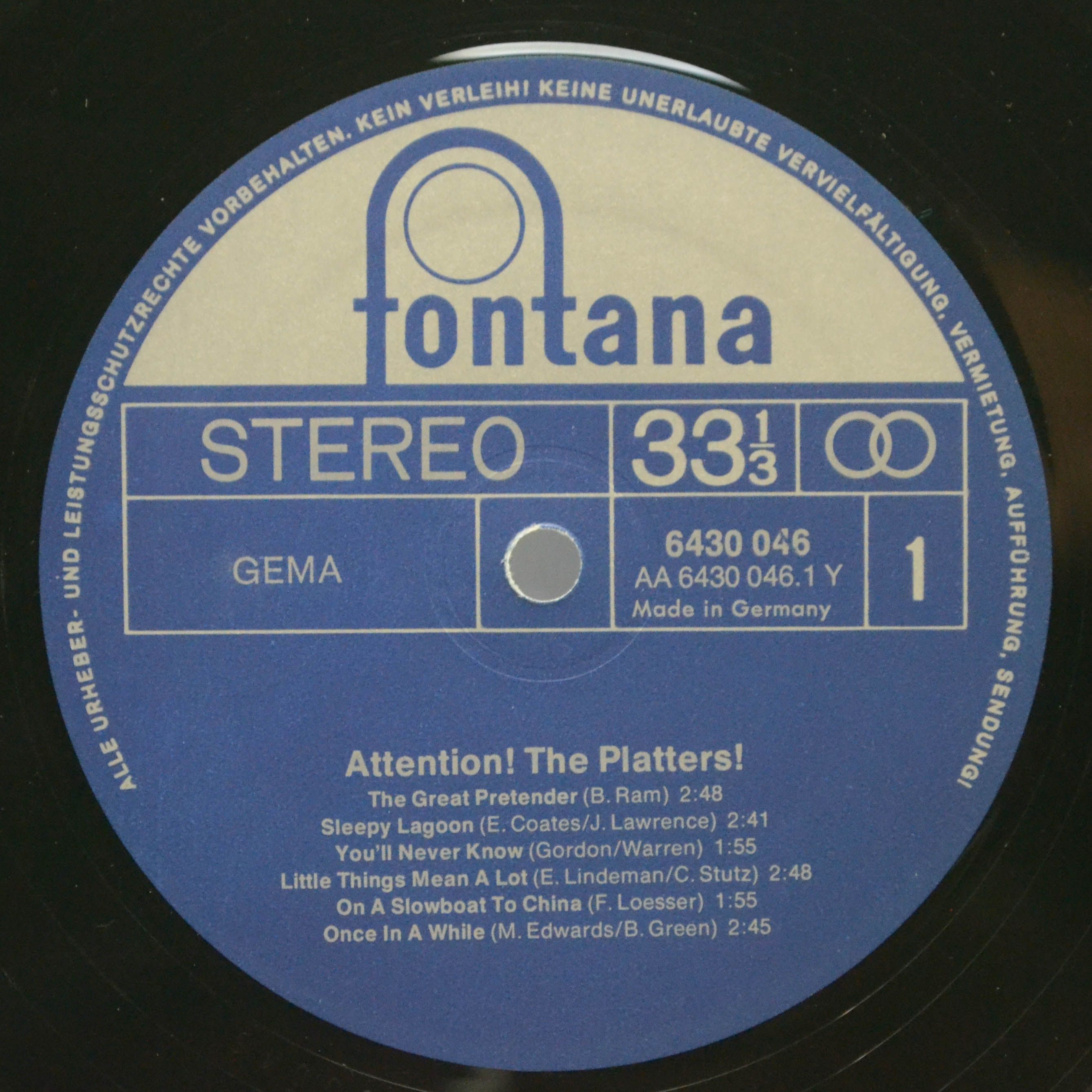 Виниловая пластинка The Platters — Attention!, 1973