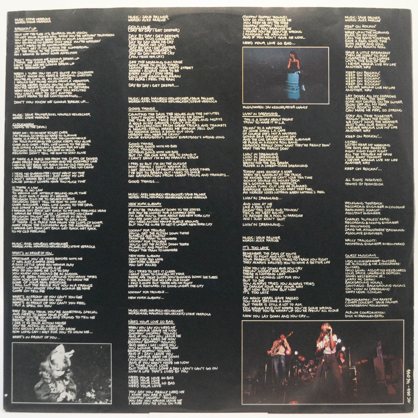 Виниловая пластинка Palmer Band — What's In Front Of You, 1980