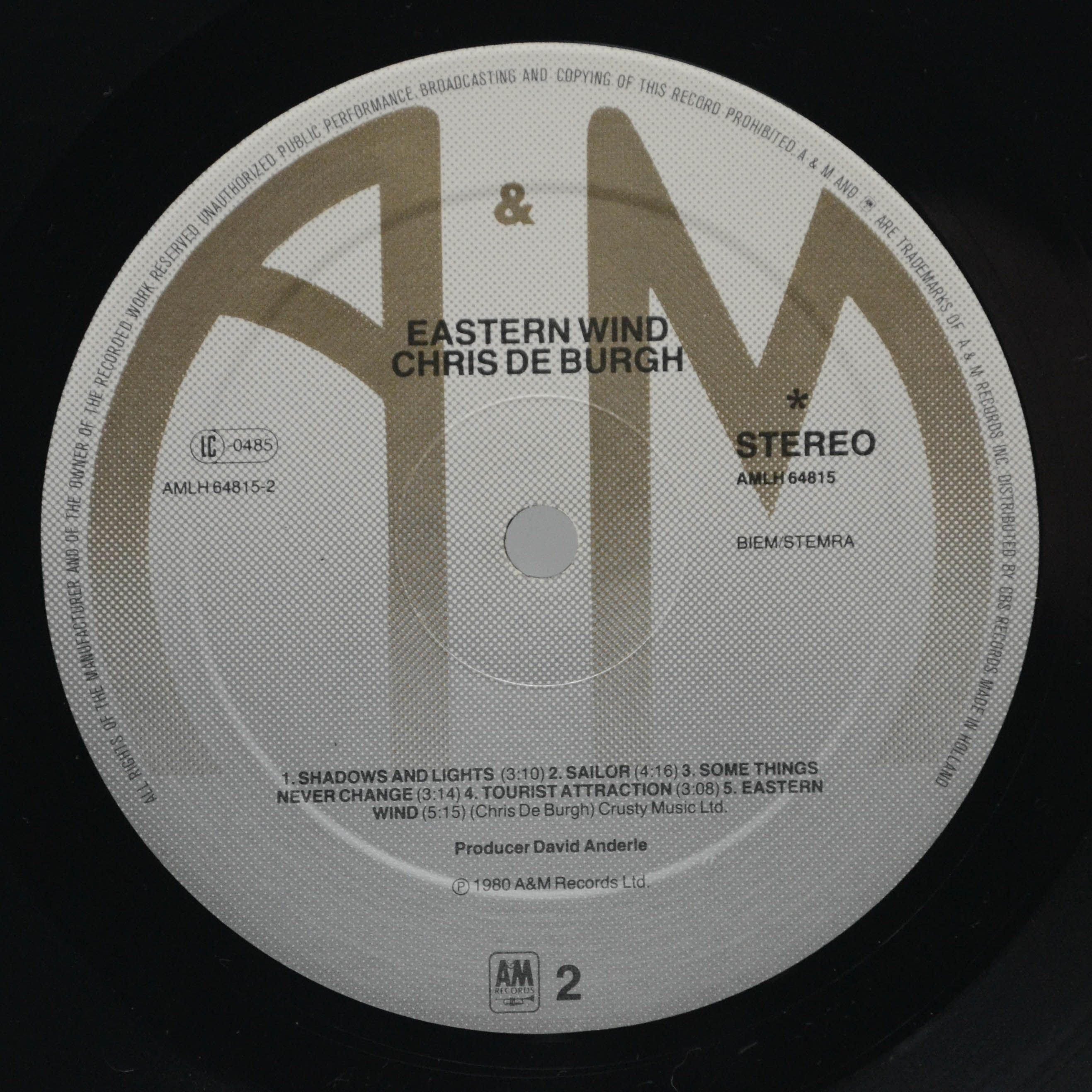 Виниловая пластинка Chris de Burgh — Eastern Wind, 1980