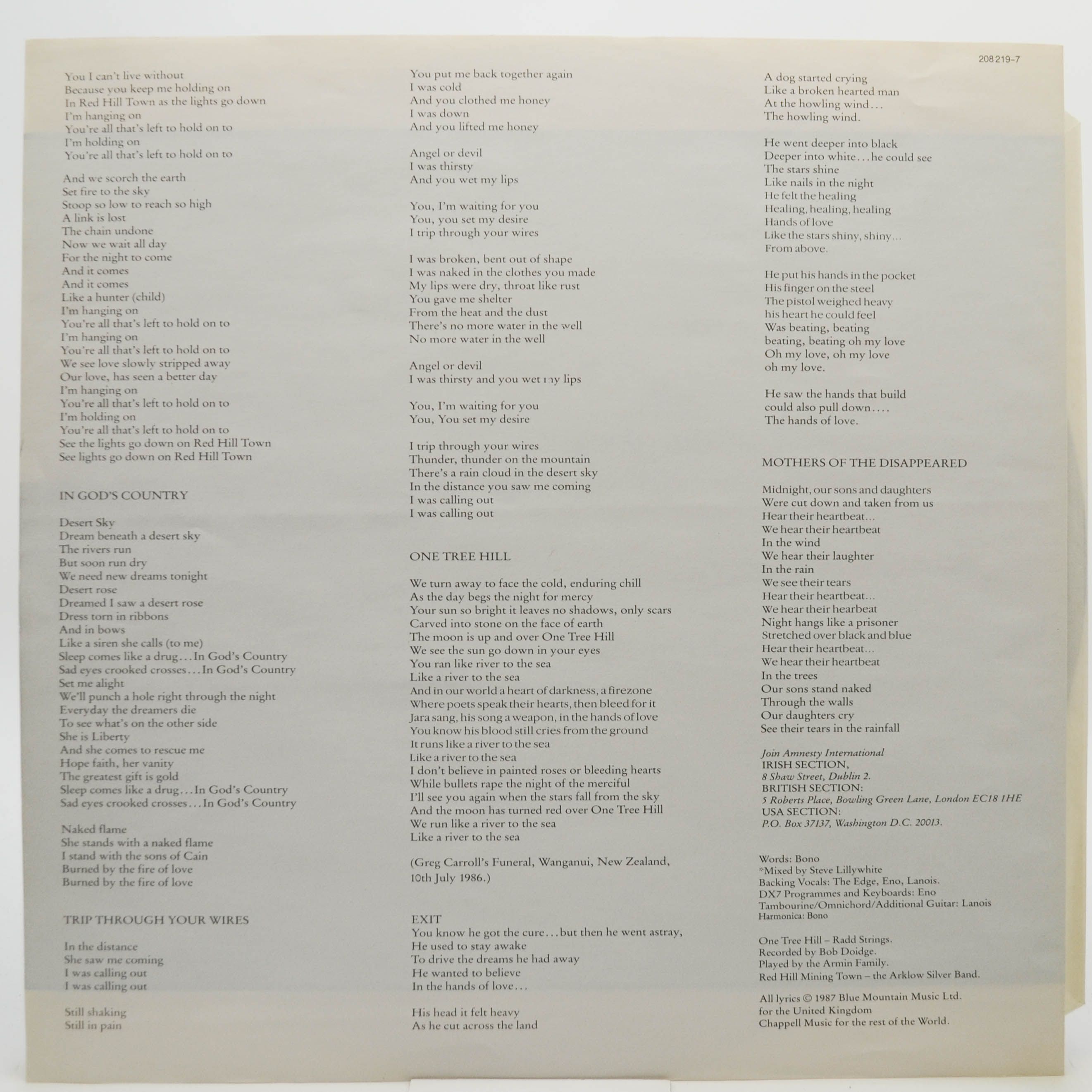 U2 — The Joshua Tree, 1987