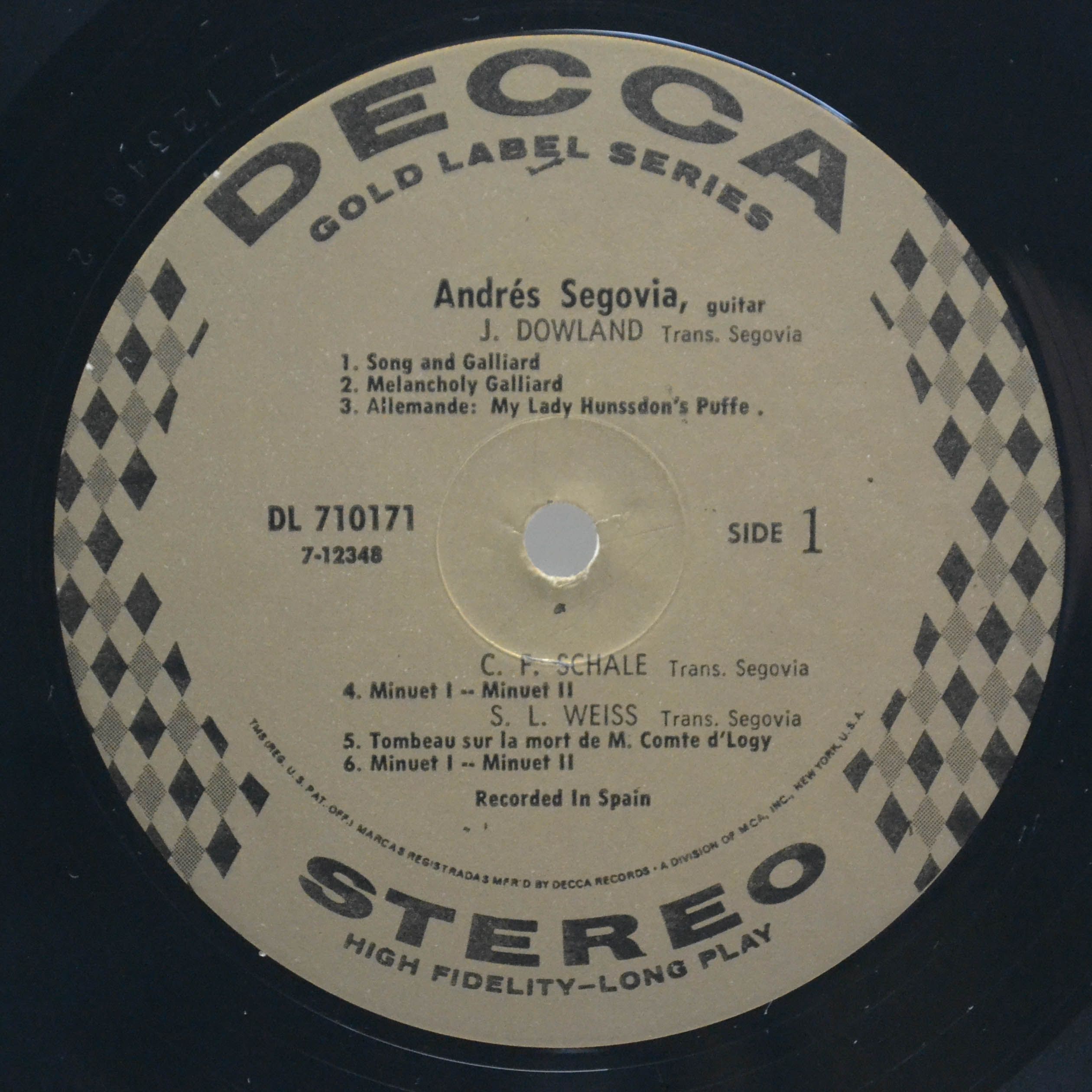 Andrés Segovia — Castles Of Spain (USA), 1970