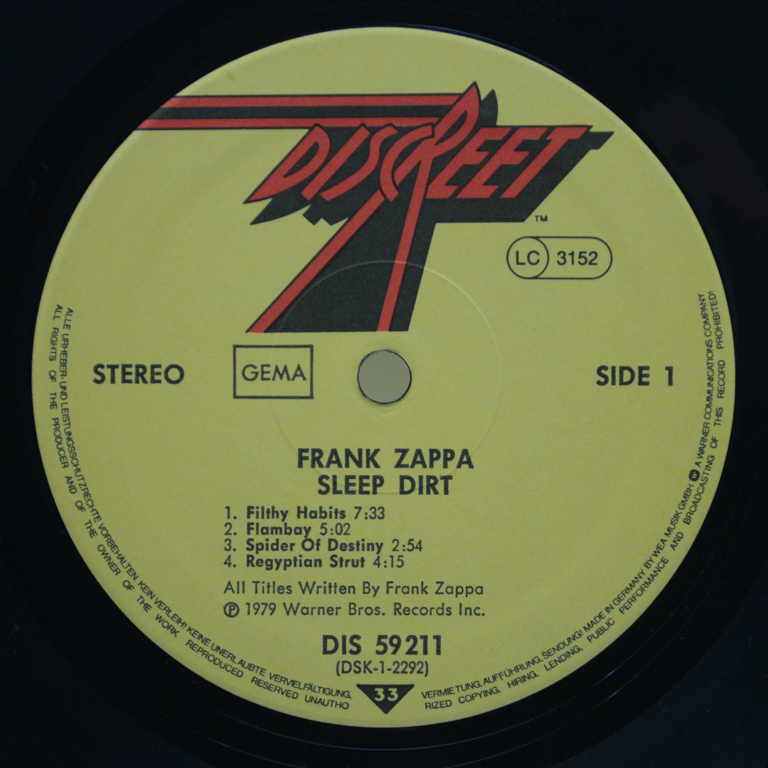 Виниловая пластинка Frank Zappa — Sleep Dirt, 1979