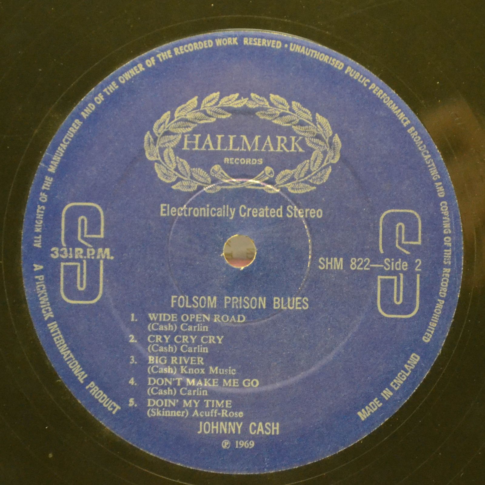 Виниловая пластинка Johnny Cash — Folsom Prison Blues Vol. 1, 1973