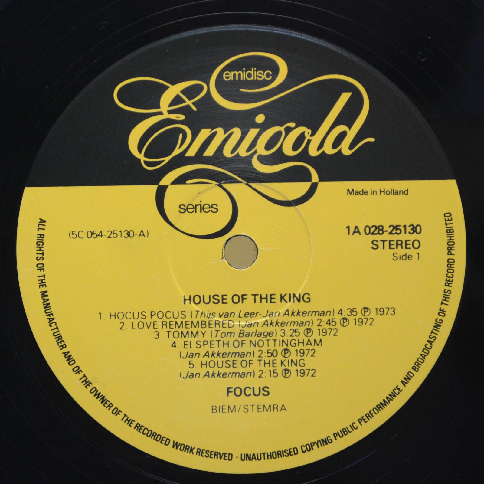 Виниловая пластинка Focus — House Of The King, 1976