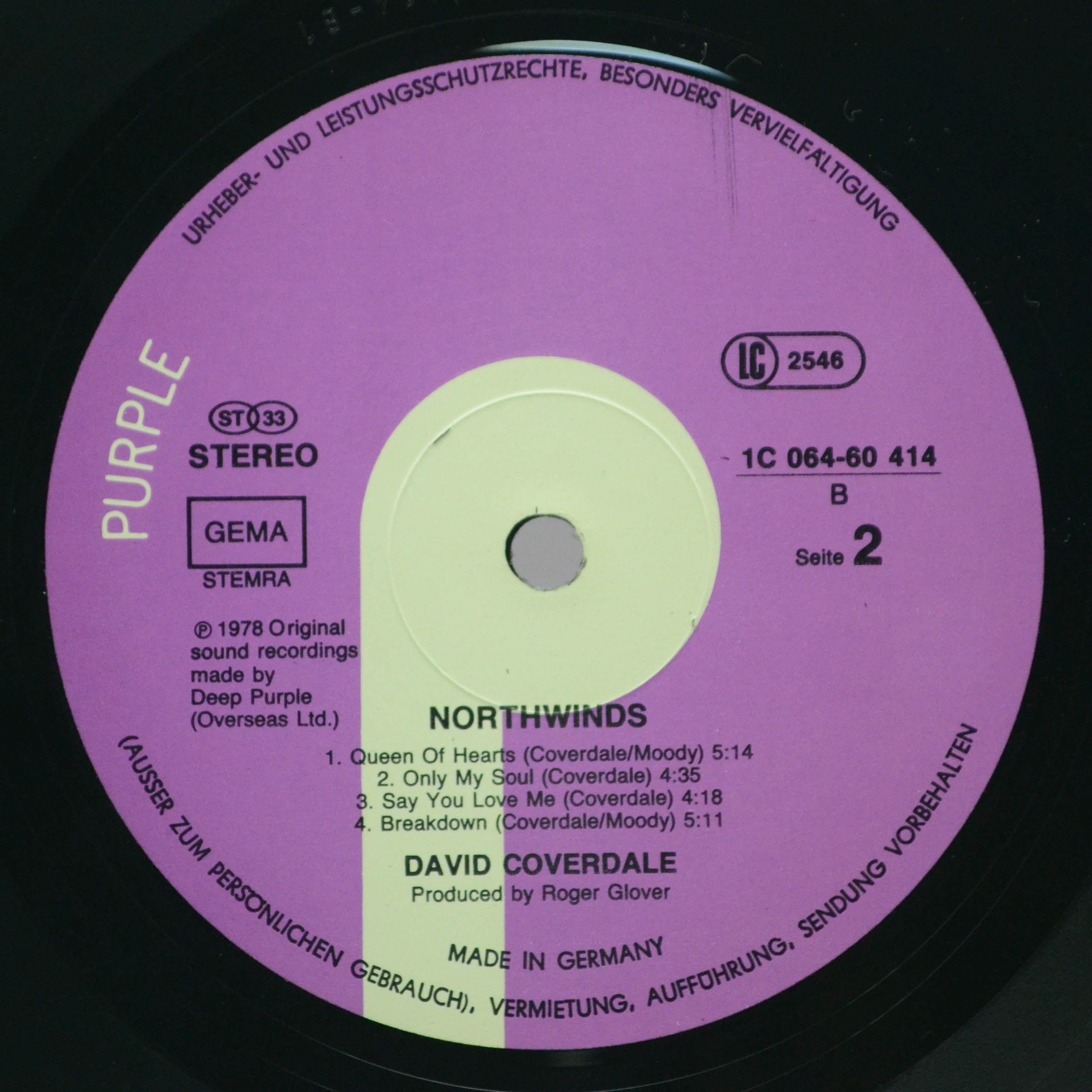 Виниловая пластинка David Coverdale — Northwinds, 1978