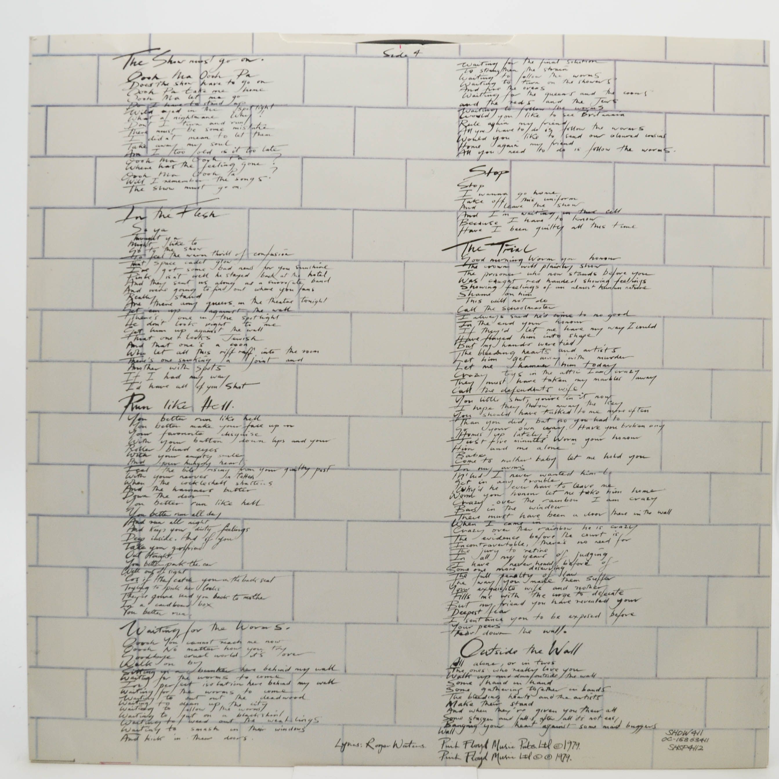Виниловая пластинка Pink Floyd — The Wall (2LP, UK), 1979