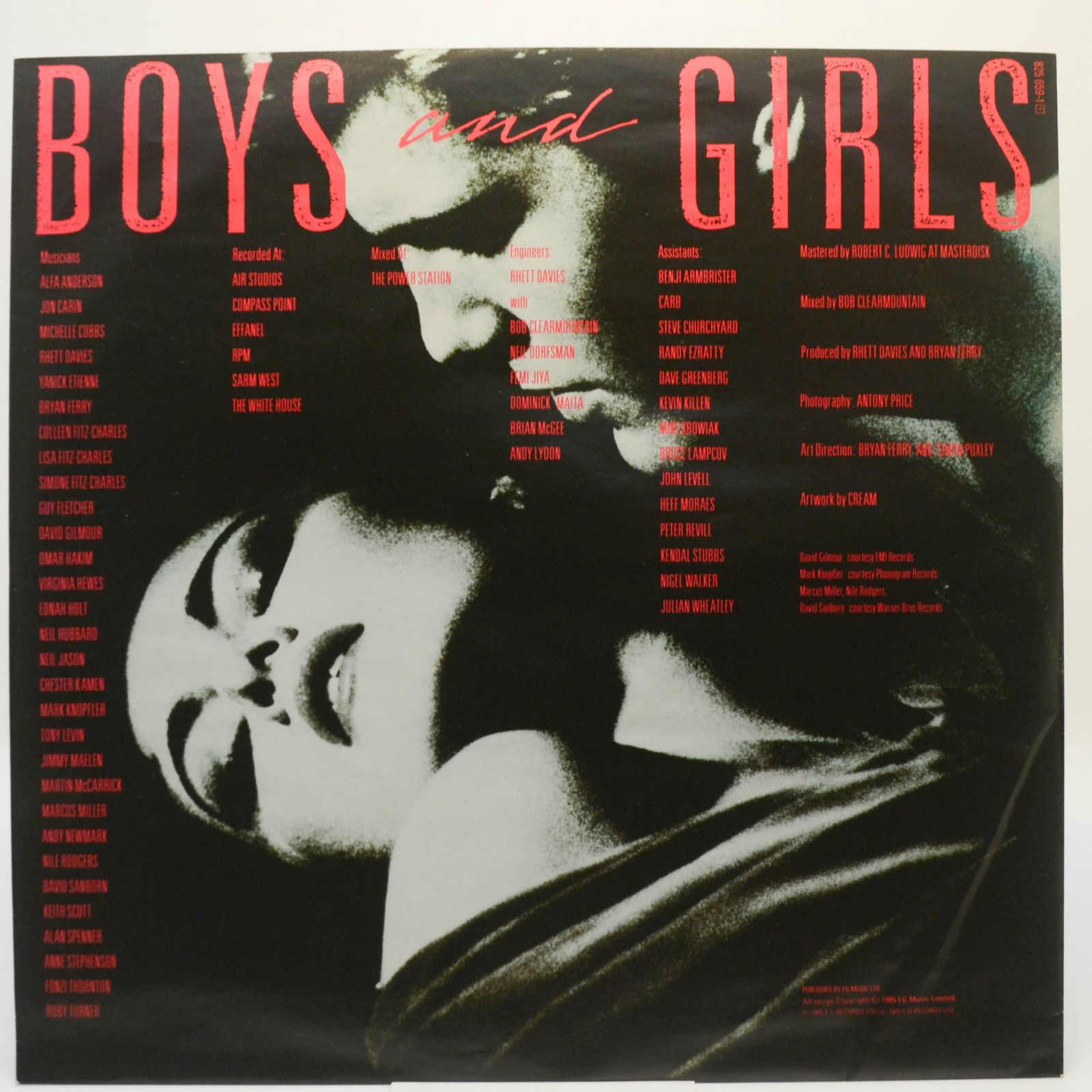Bryan Ferry — Boys And Girls, 1985