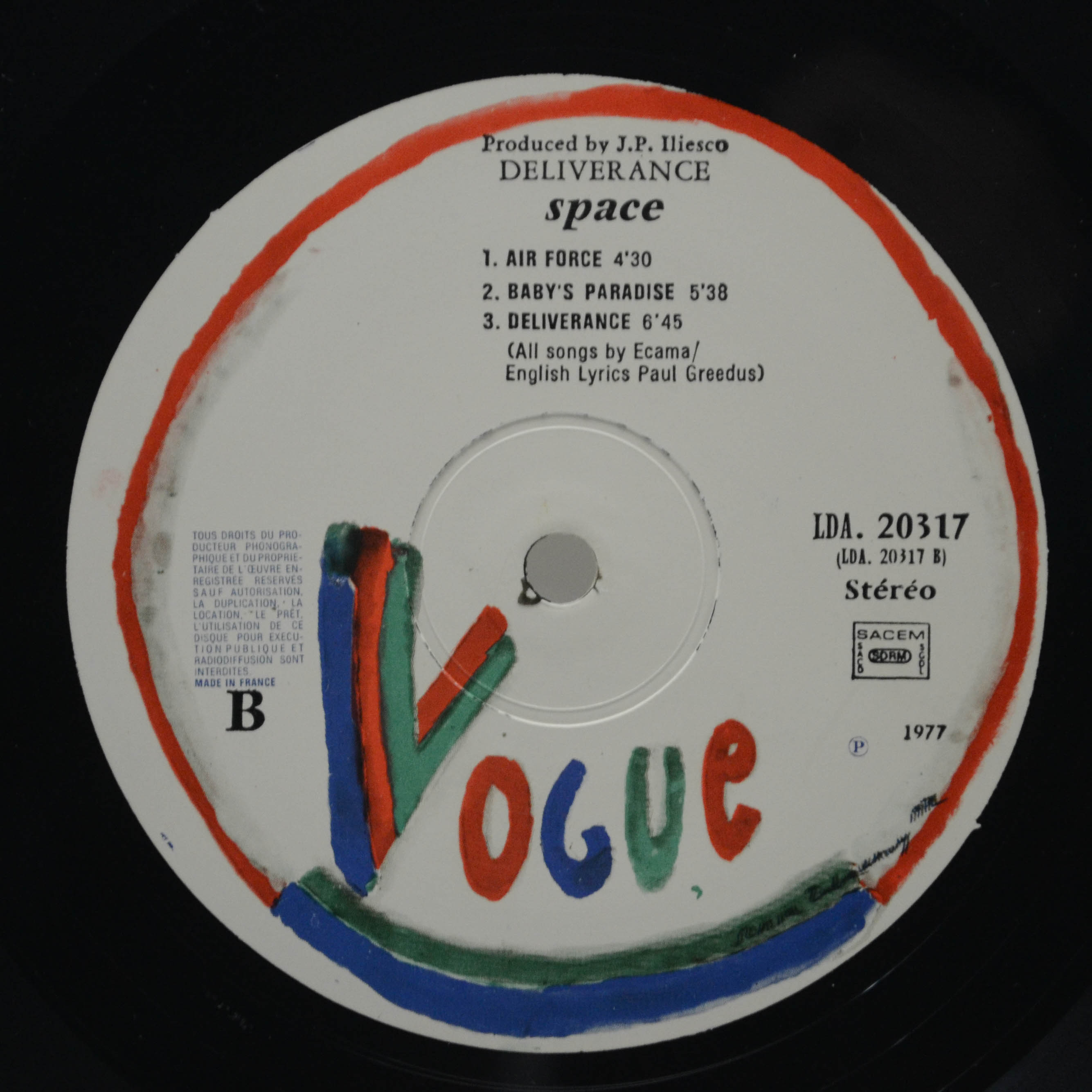 Space — Deliverance (1-st, France), 1977