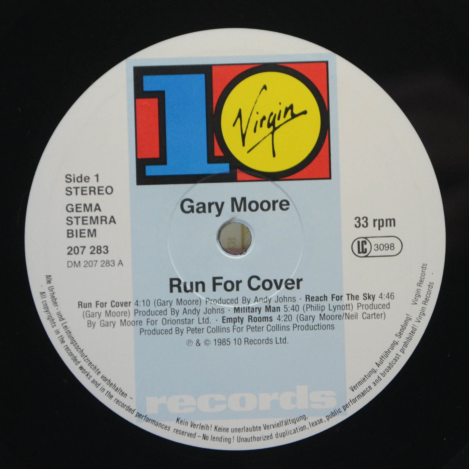 Виниловая пластинка Gary Moore — Run For Cover, 1985