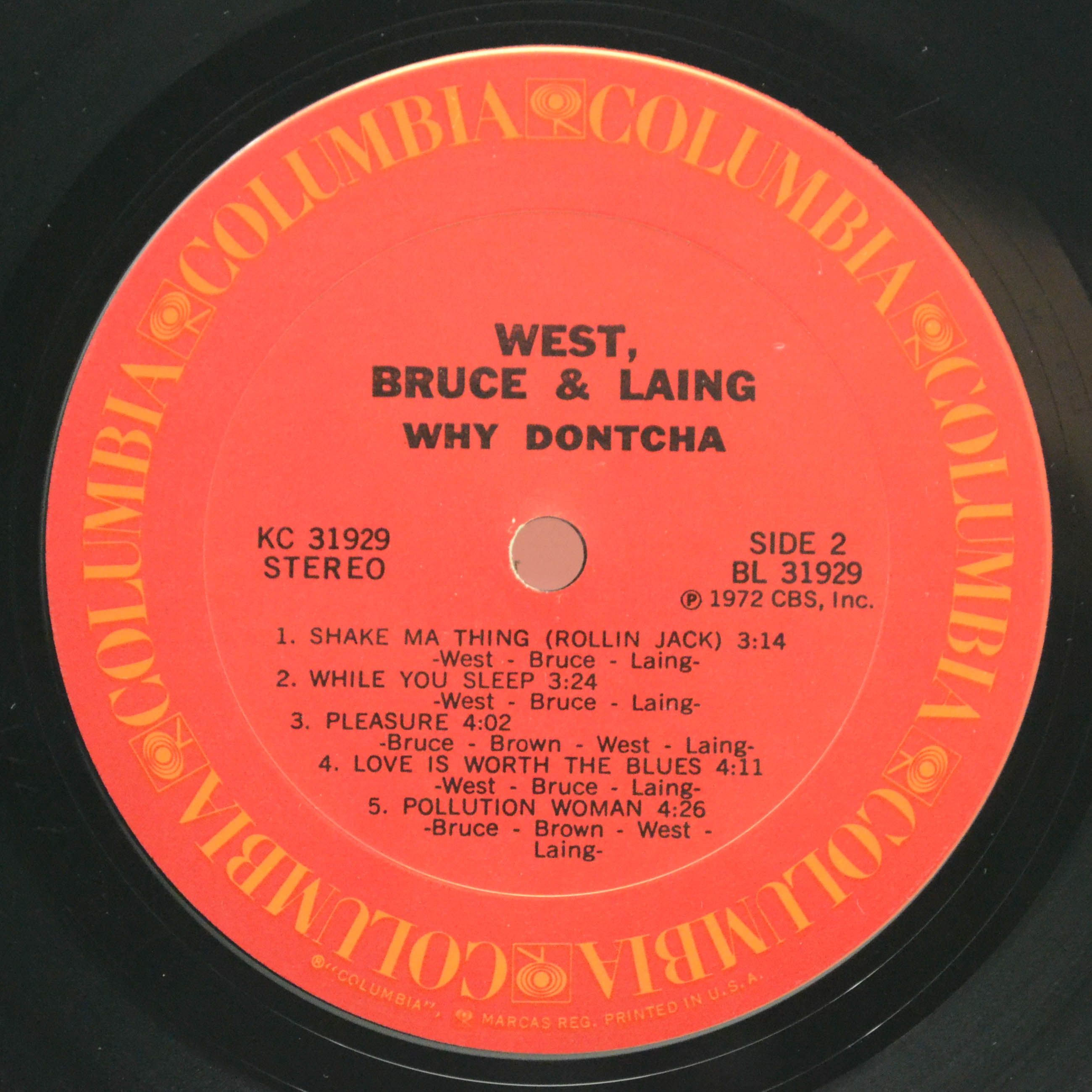 Виниловая пластинка West, Bruce & Laing — Why Dontcha (USA), 1972
