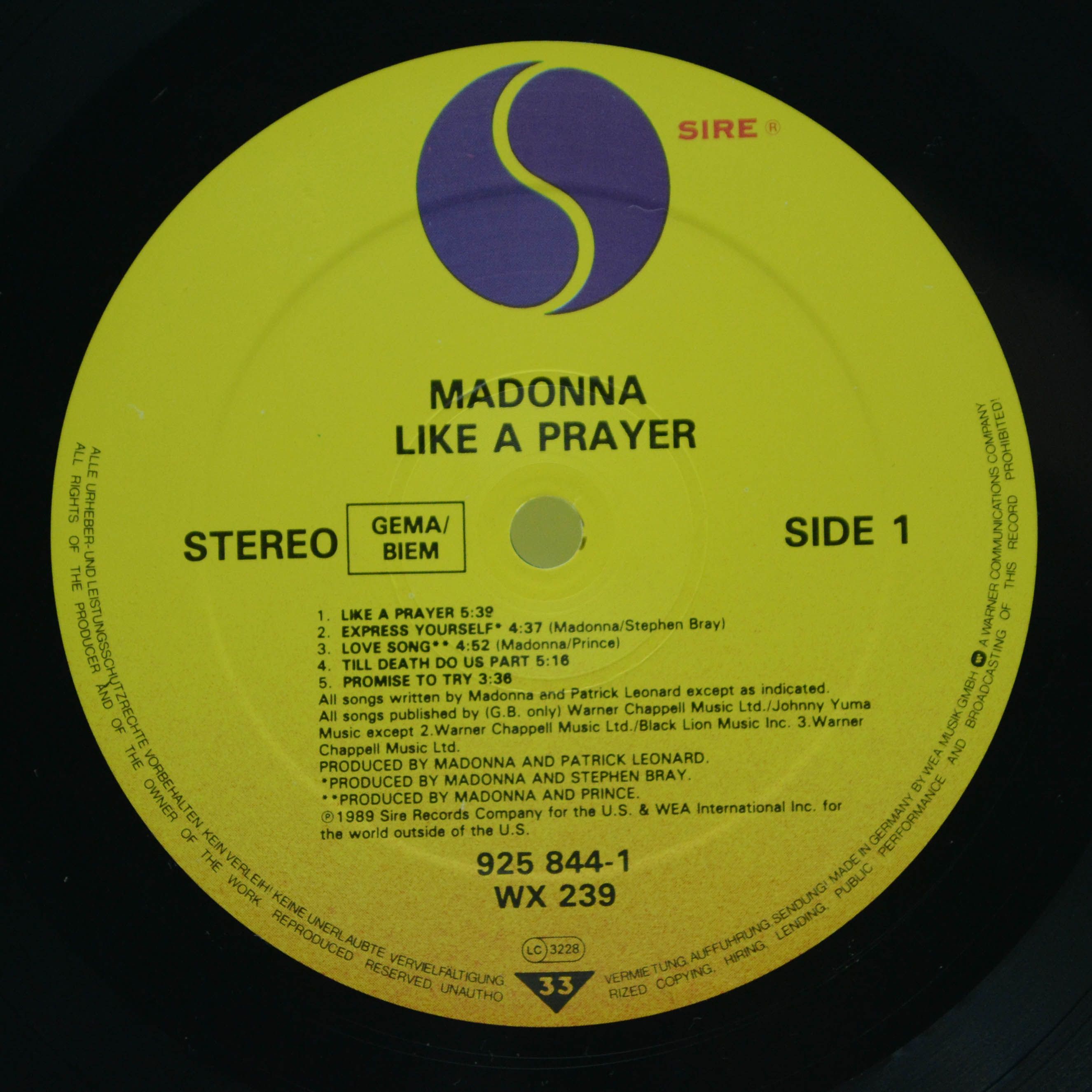 Madonna — Like A Prayer, 1989