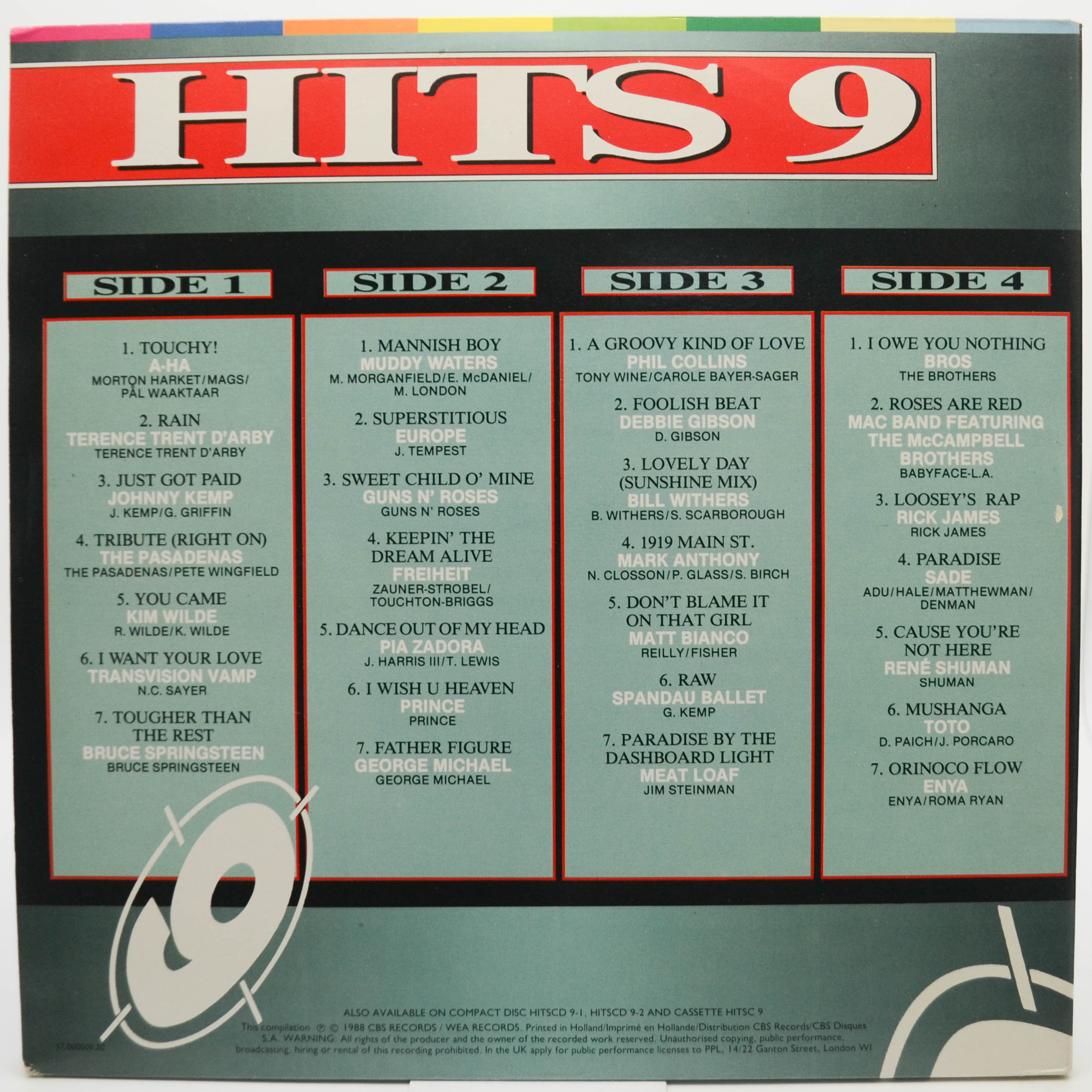 Various — Hits Album 9 (2LP), 1988