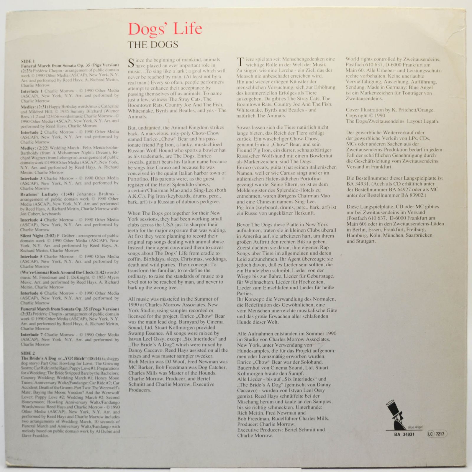 Виниловая пластинка Dogs — Dogs' Life, 1990