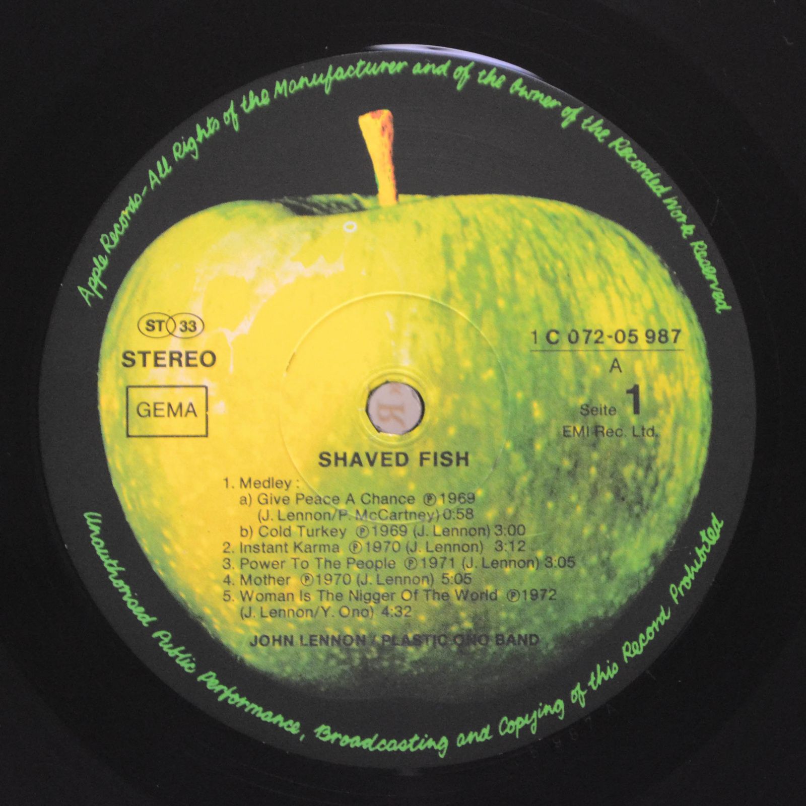 Lennon & The Plastic Ono Band — Shaved Fish, 1975