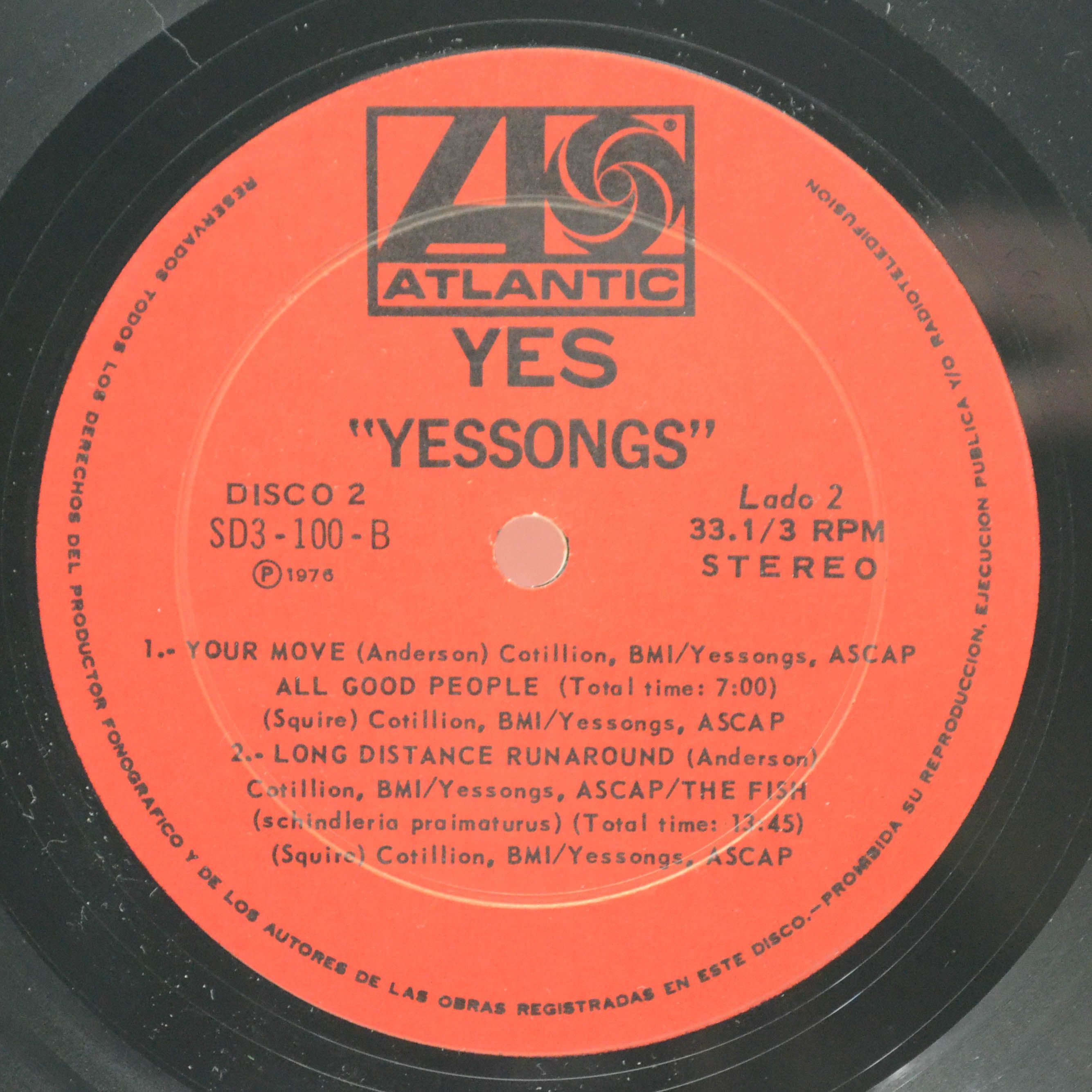 Виниловая пластинка Yes — Yessongs (3LP), 1973
