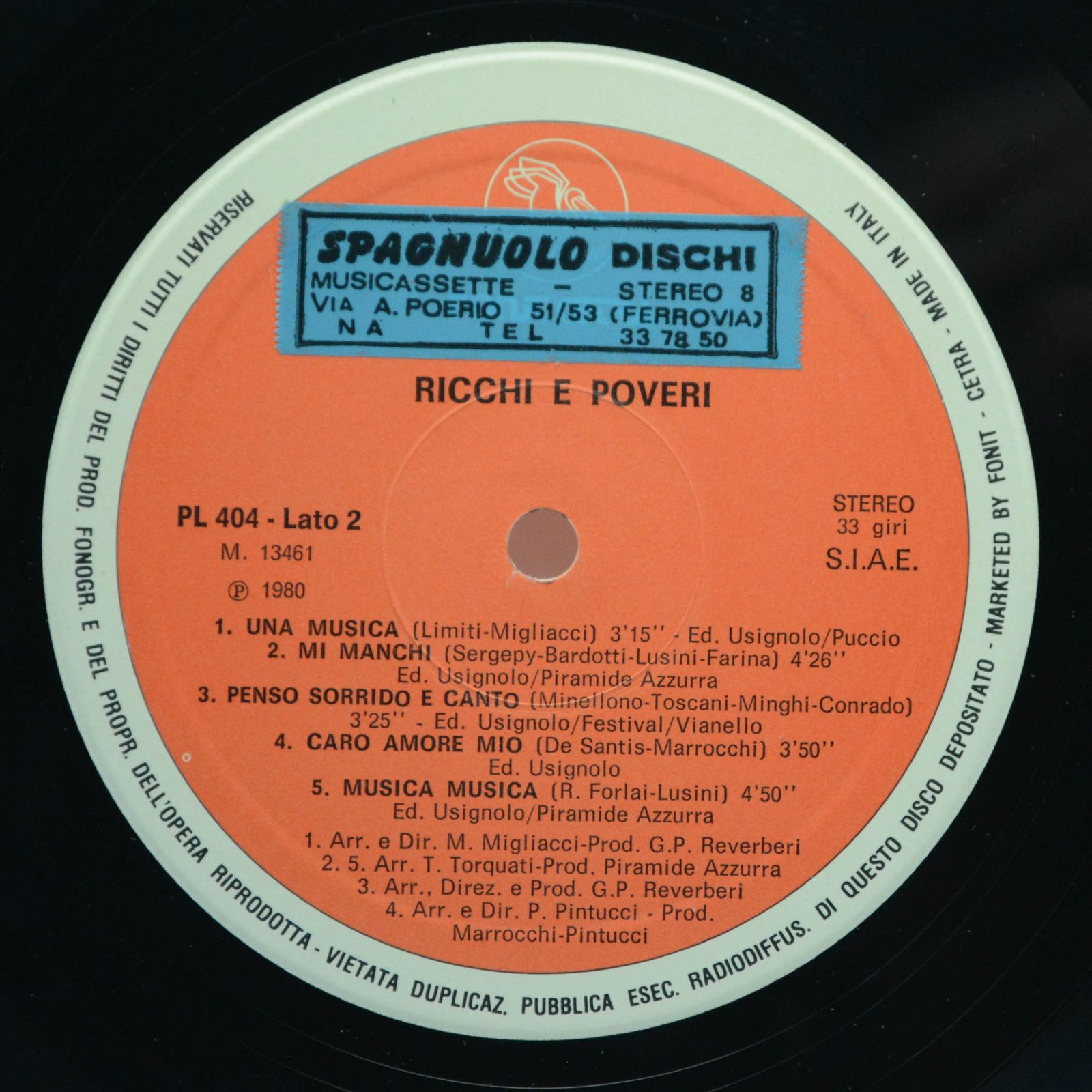 Виниловая пластинка Ricchi & Poveri — Ricchi & Poveri (Italy), 1980