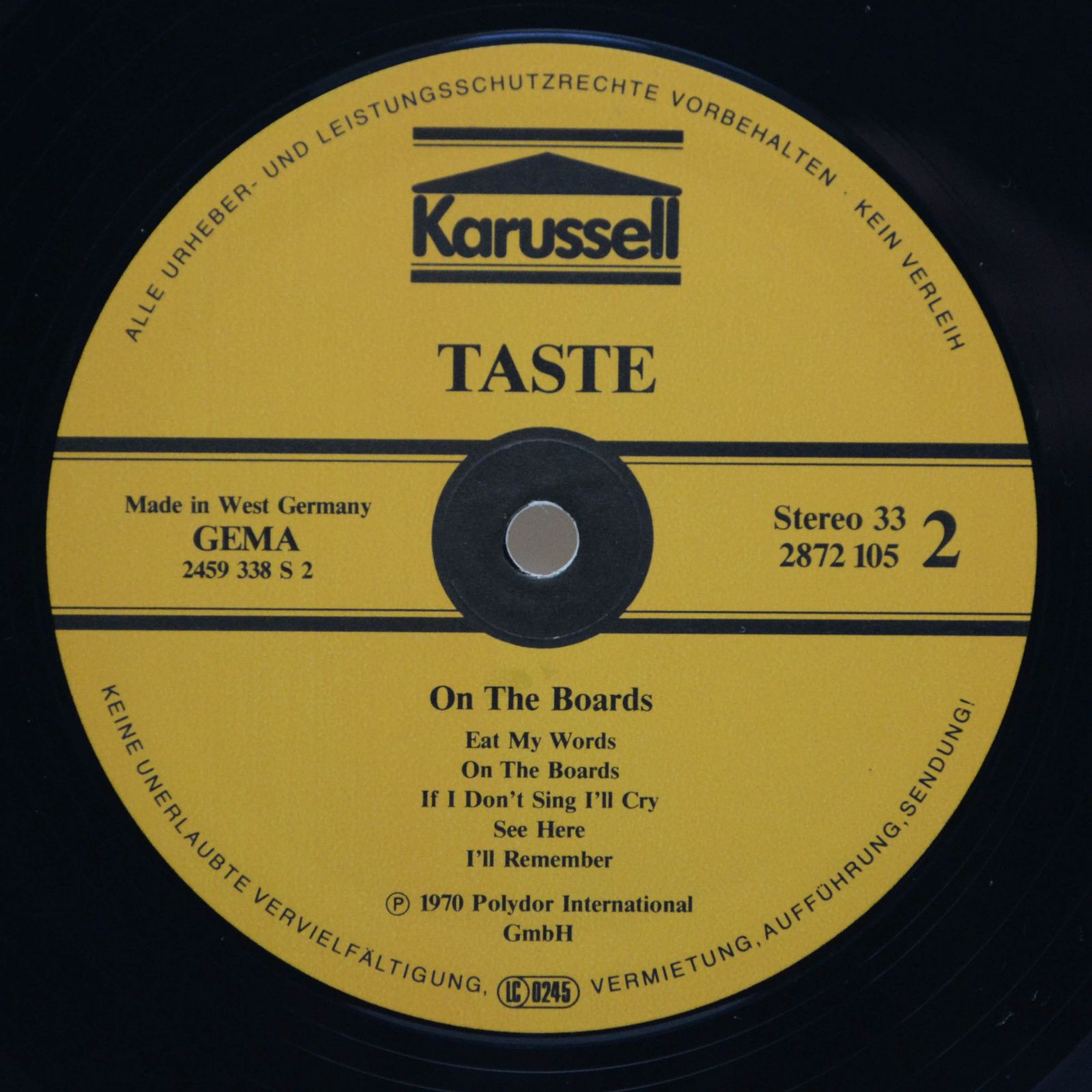 Taste — On The Boards, 1970