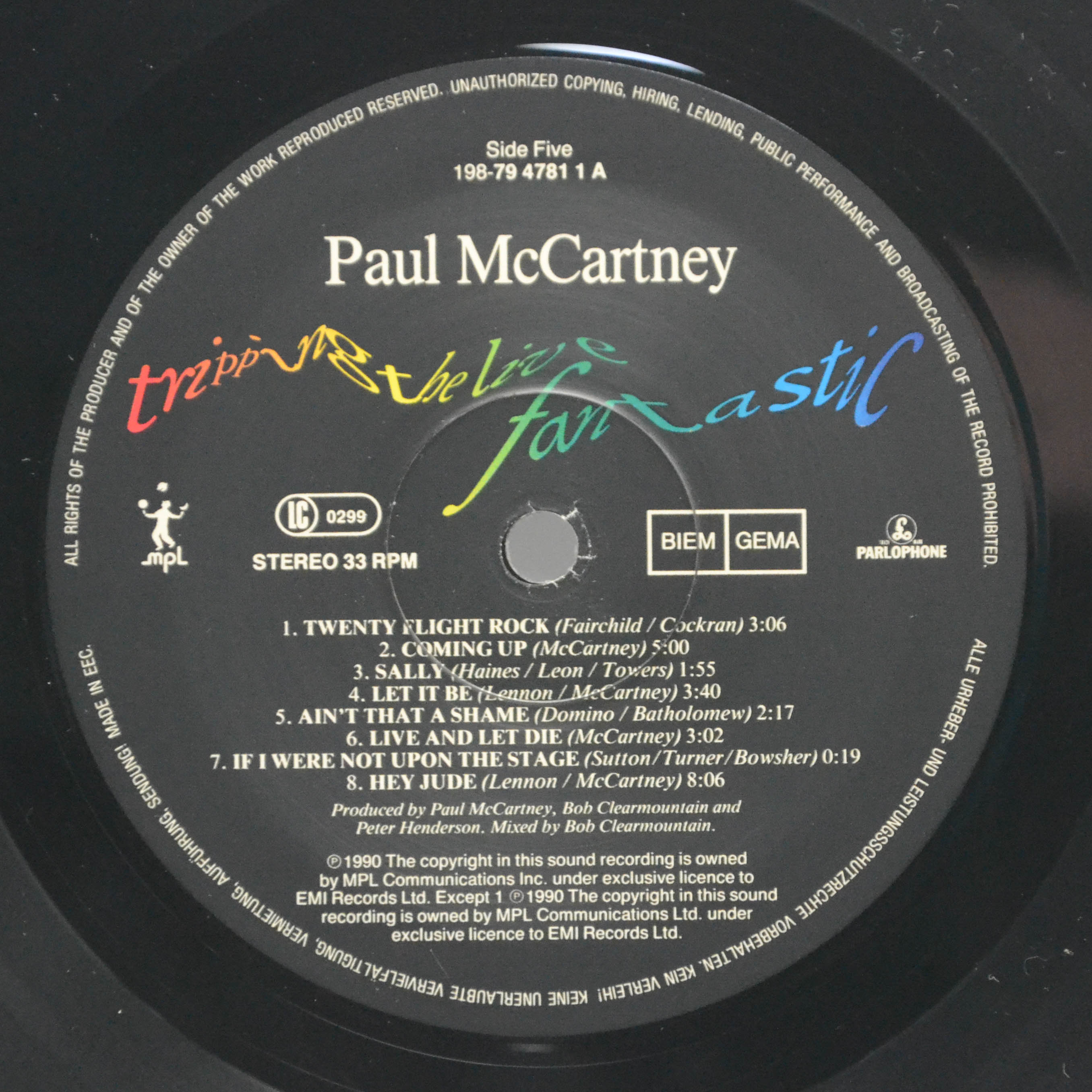 Paul McCartney — Tripping The Live Fantastic (3LP), 1990