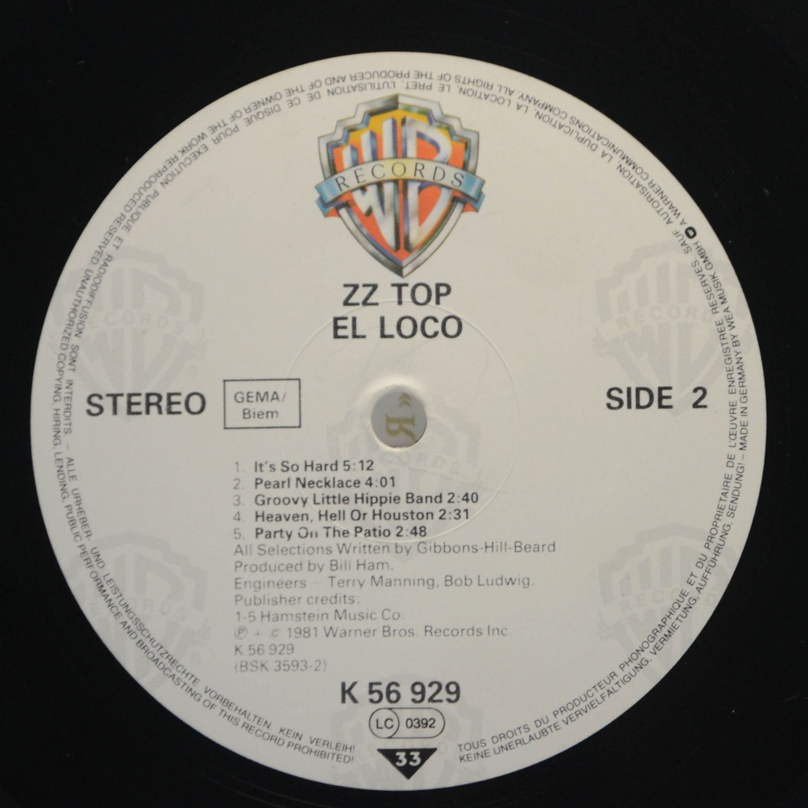 ZZ Top — El Loco, 1981