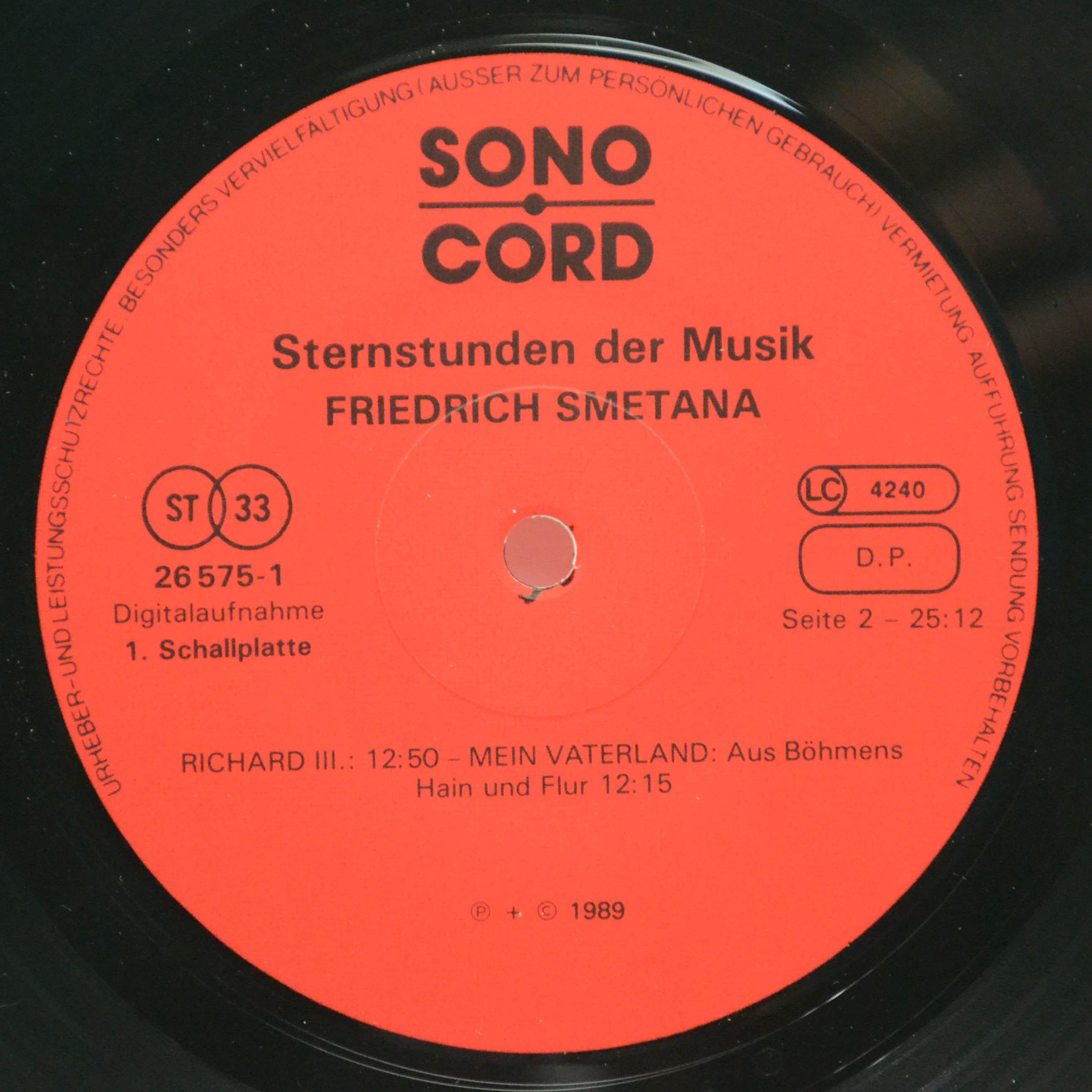 Виниловая пластинка Smetana — Sternstunden Der Musik (2LP), 1989