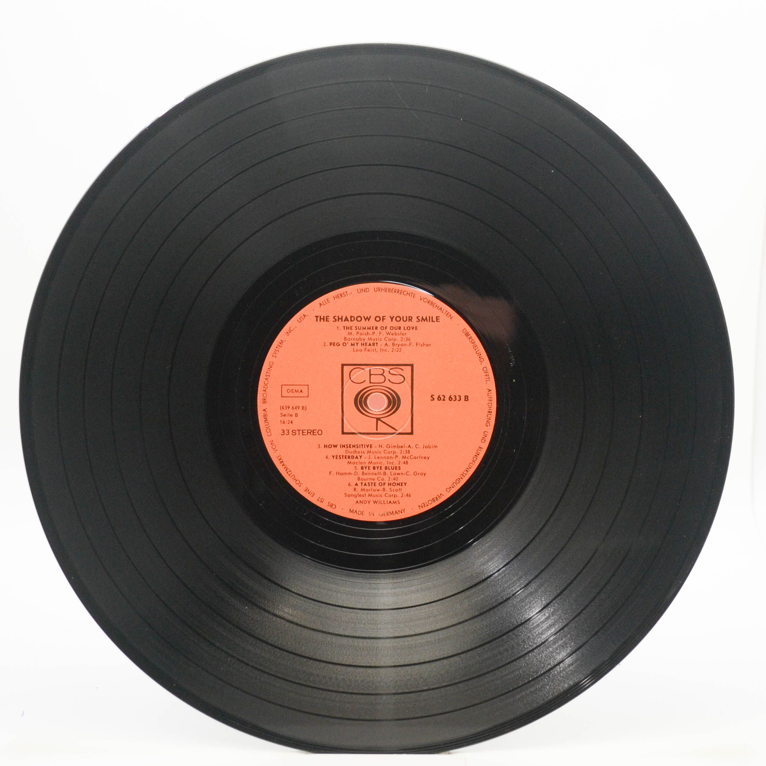 Виниловая пластинка Andy Williams — The Shadow Of Your Smile, 1966