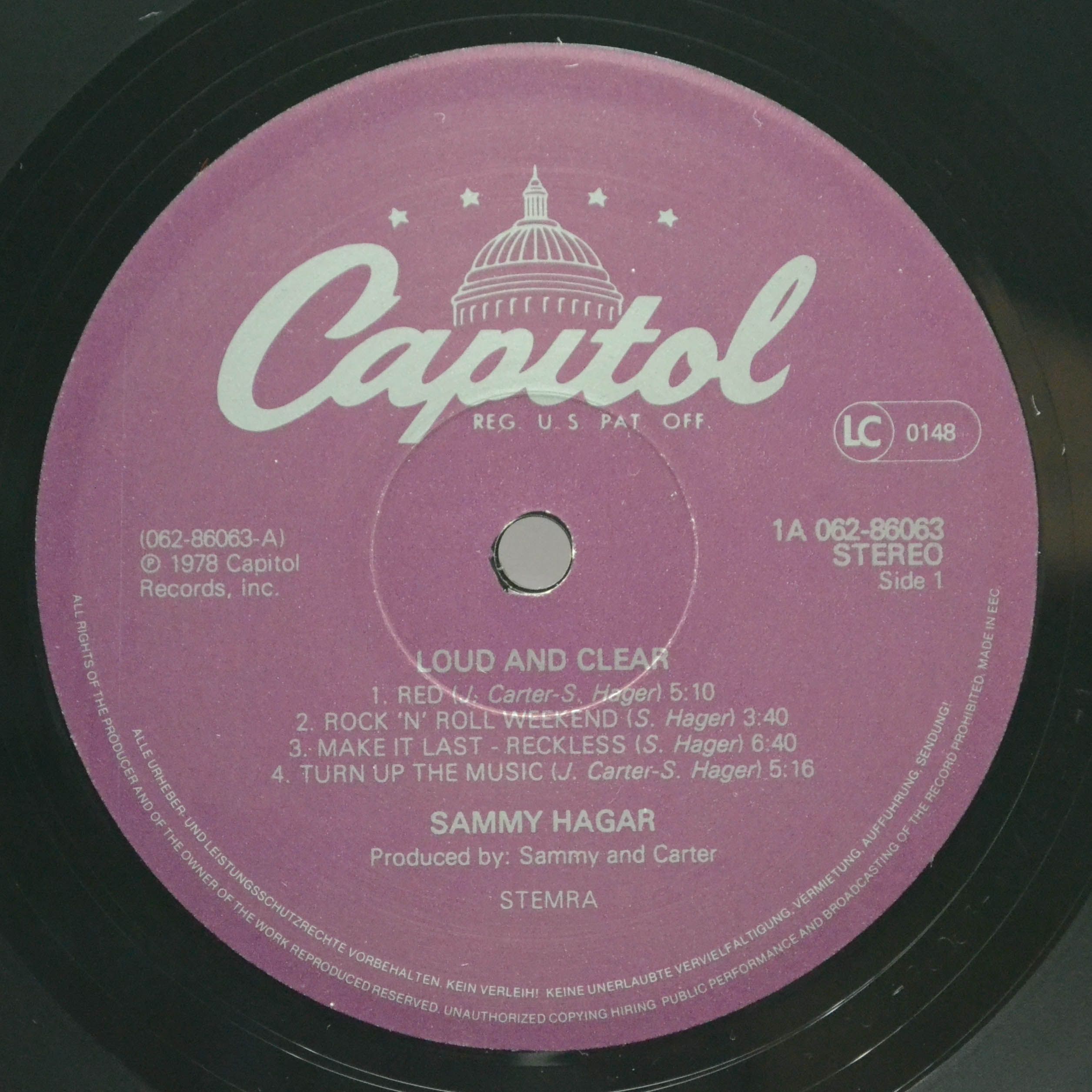 Виниловая пластинка Sammy Hagar — Loud And Clear, 1978
