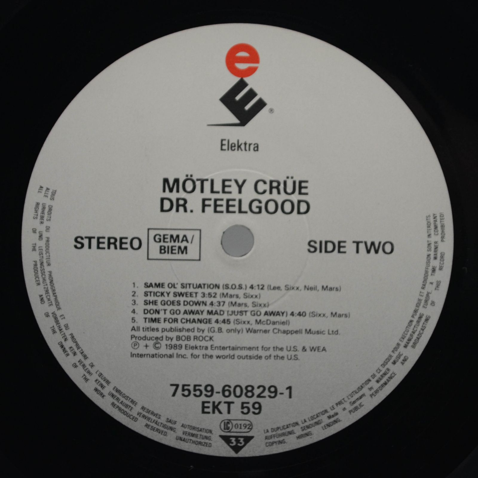 Виниловая пластинка Mötley Crüe — Dr. Feelgood, 1989