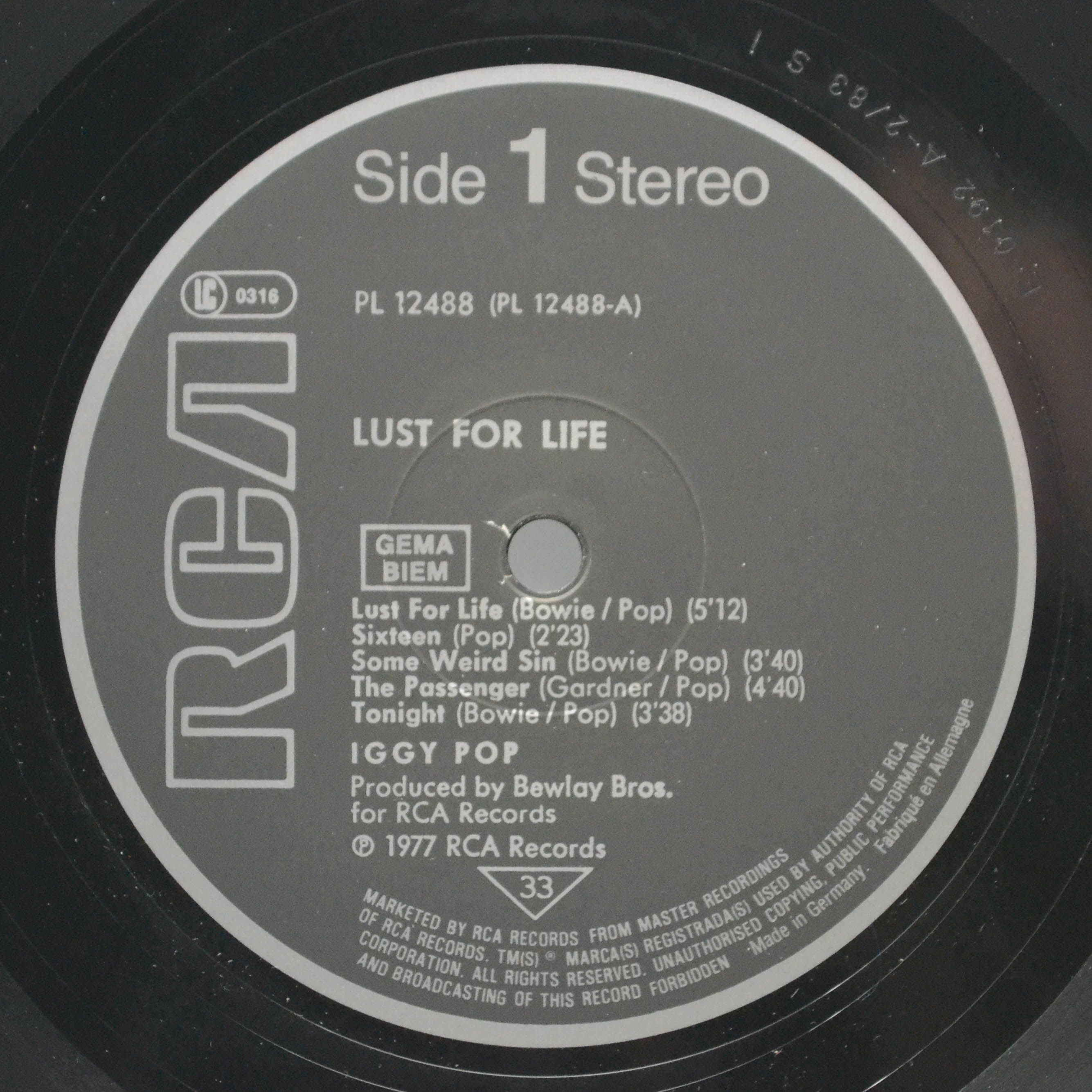 Виниловая пластинка Iggy Pop — Lust For Life, 1977