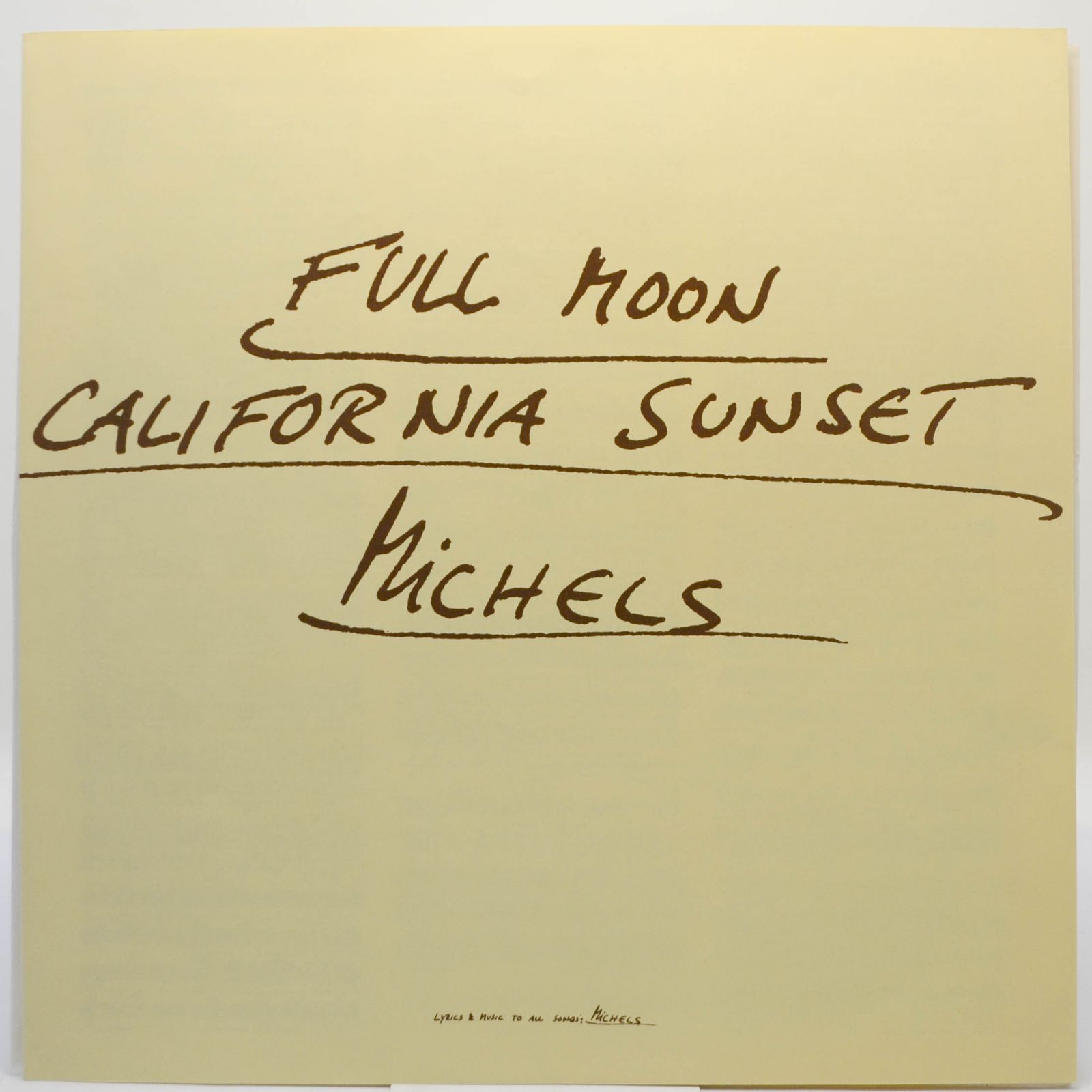Виниловая пластинка Michels — Full Moon California Sunset, 1978