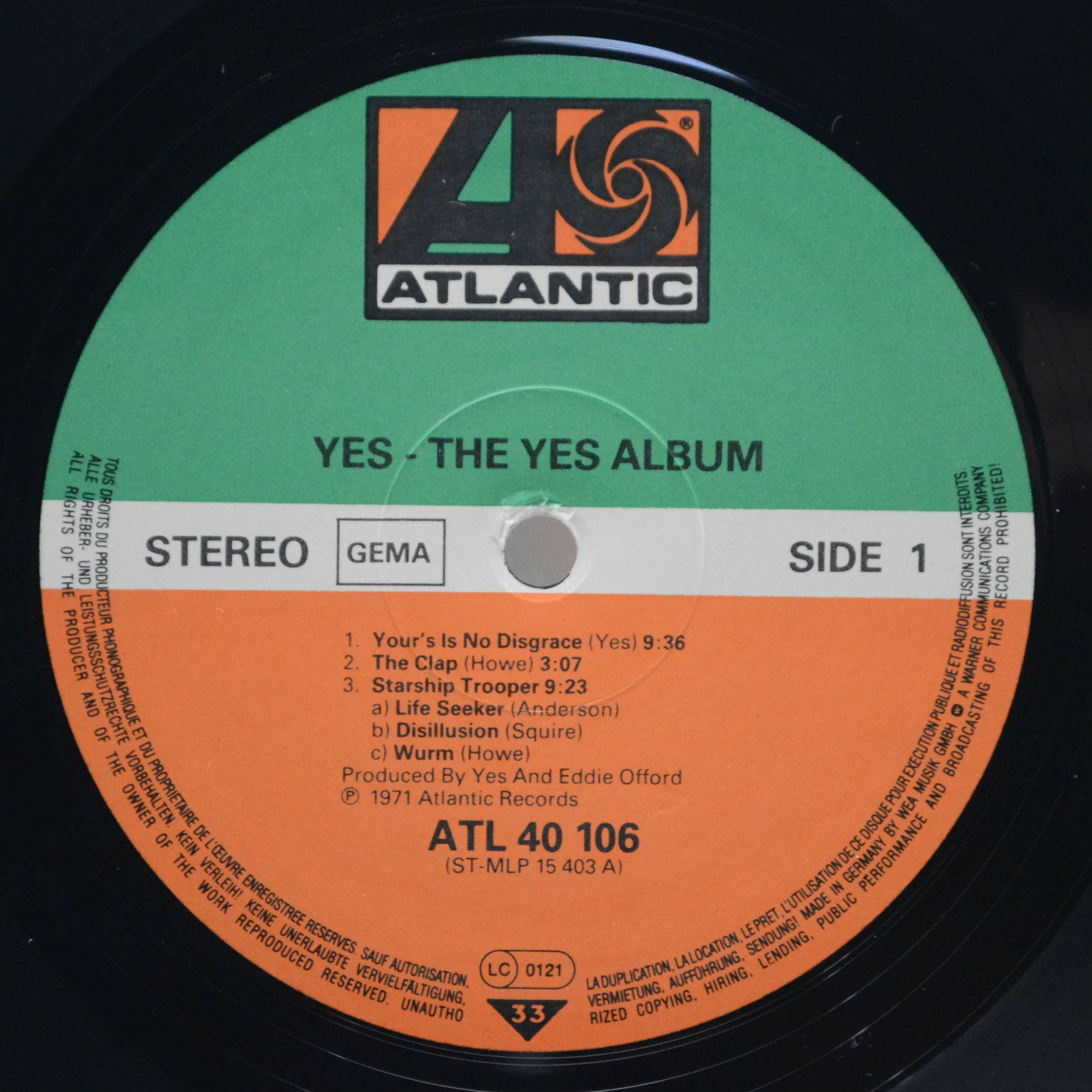 Виниловая пластинка Yes — The Yes Album, 1971