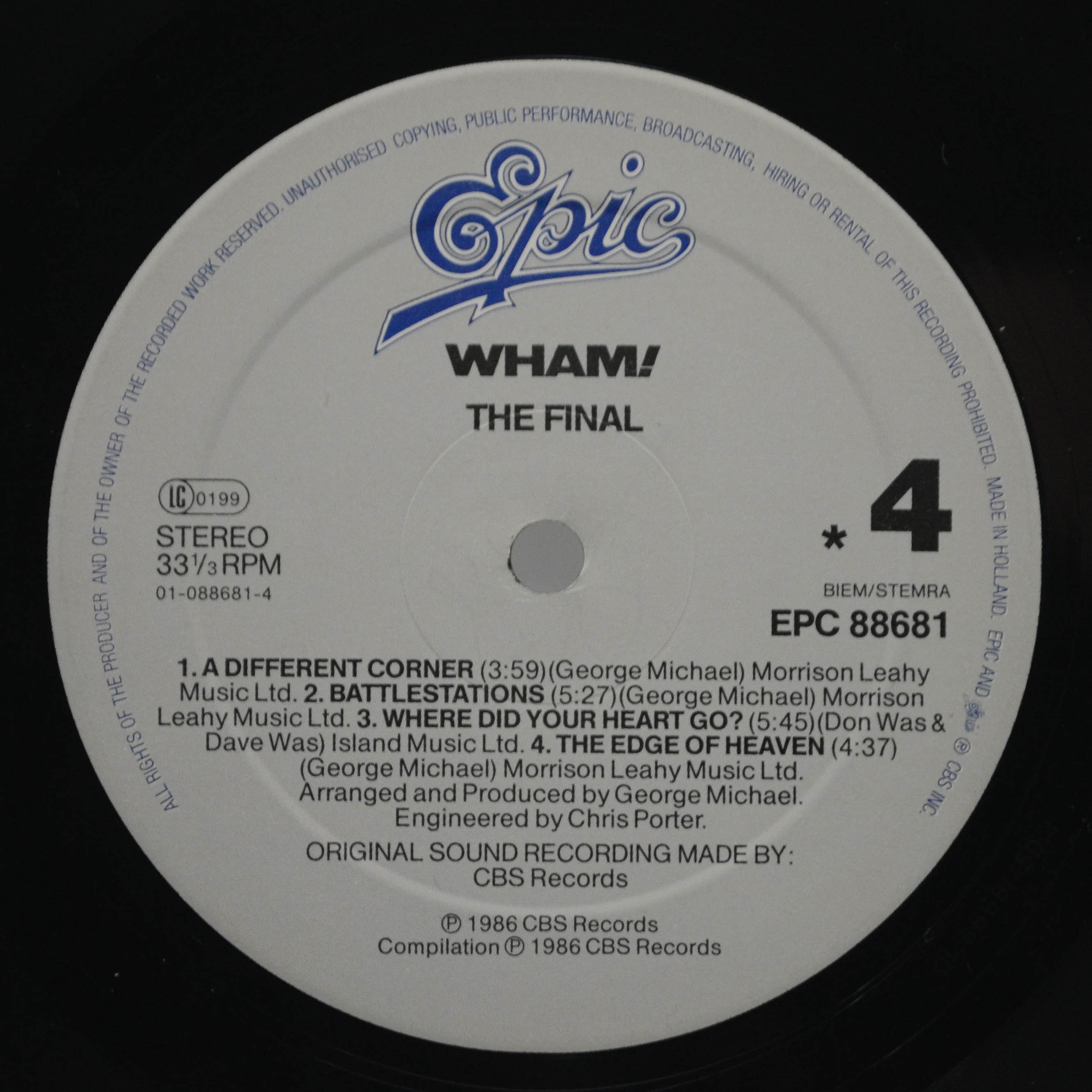 Виниловая пластинка Wham! — The Final (2LP), 1986