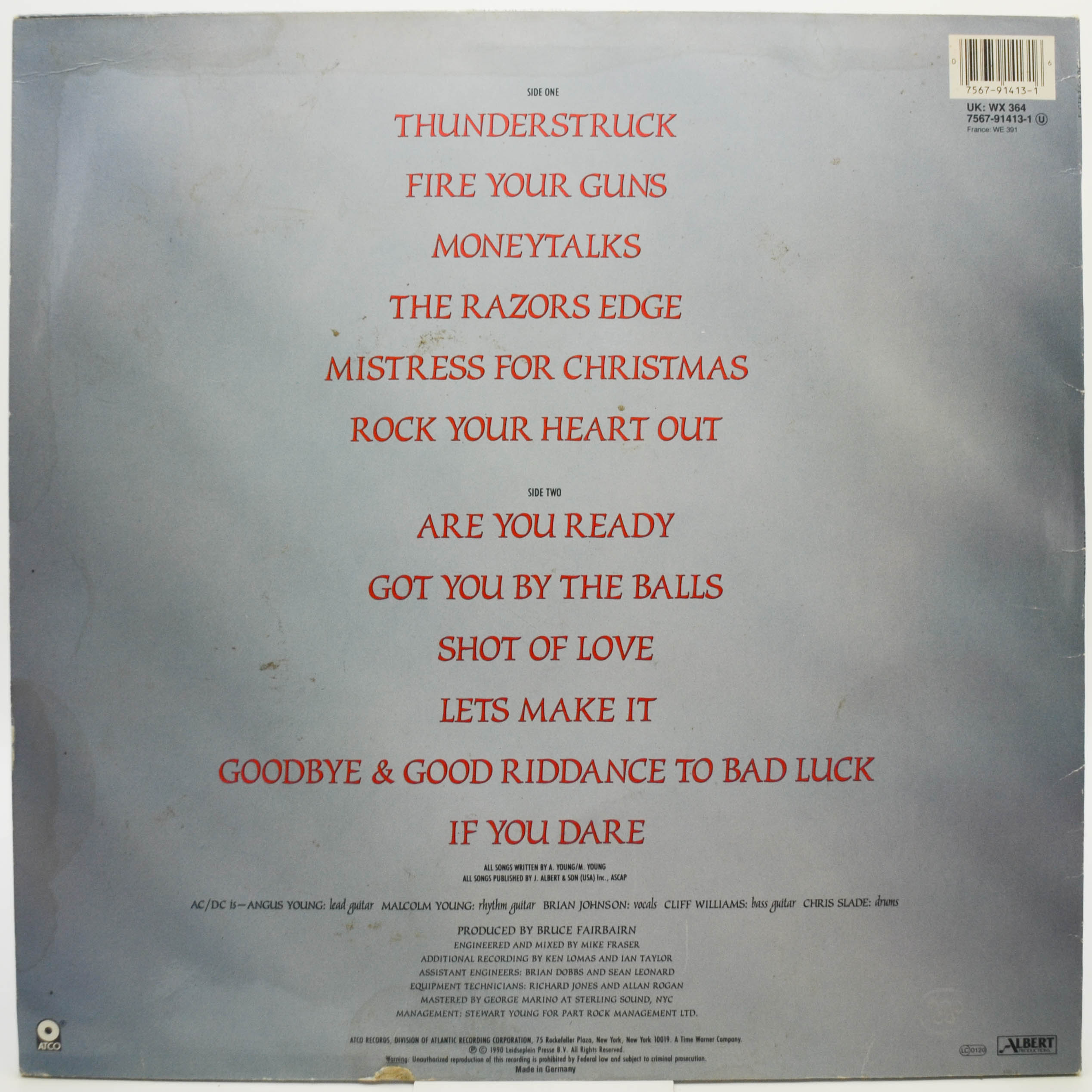 Виниловая пластинка AC/DC — The Razors Edge, 1990