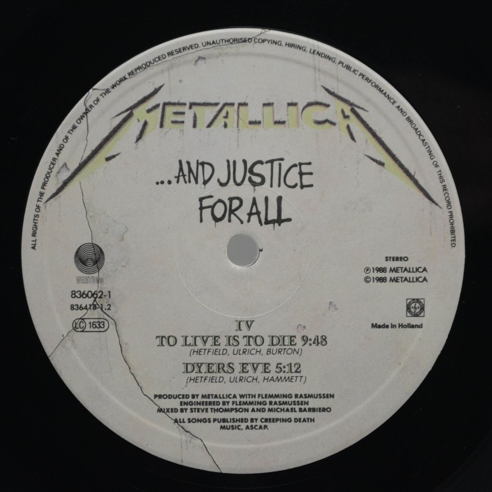 Metallica — ...And Justice For All (2LP), 1988