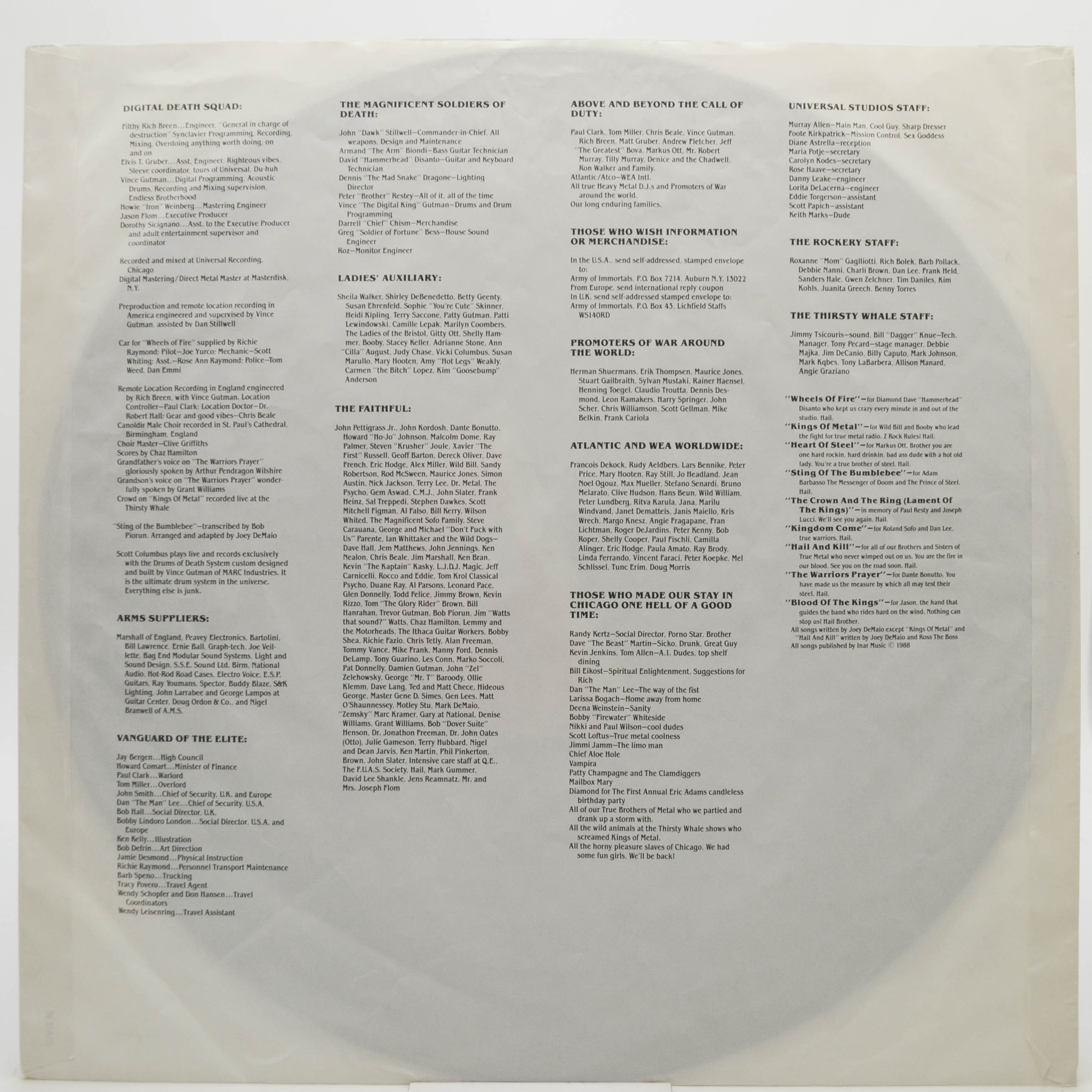 Manowar — Kings Of Metal, 1988