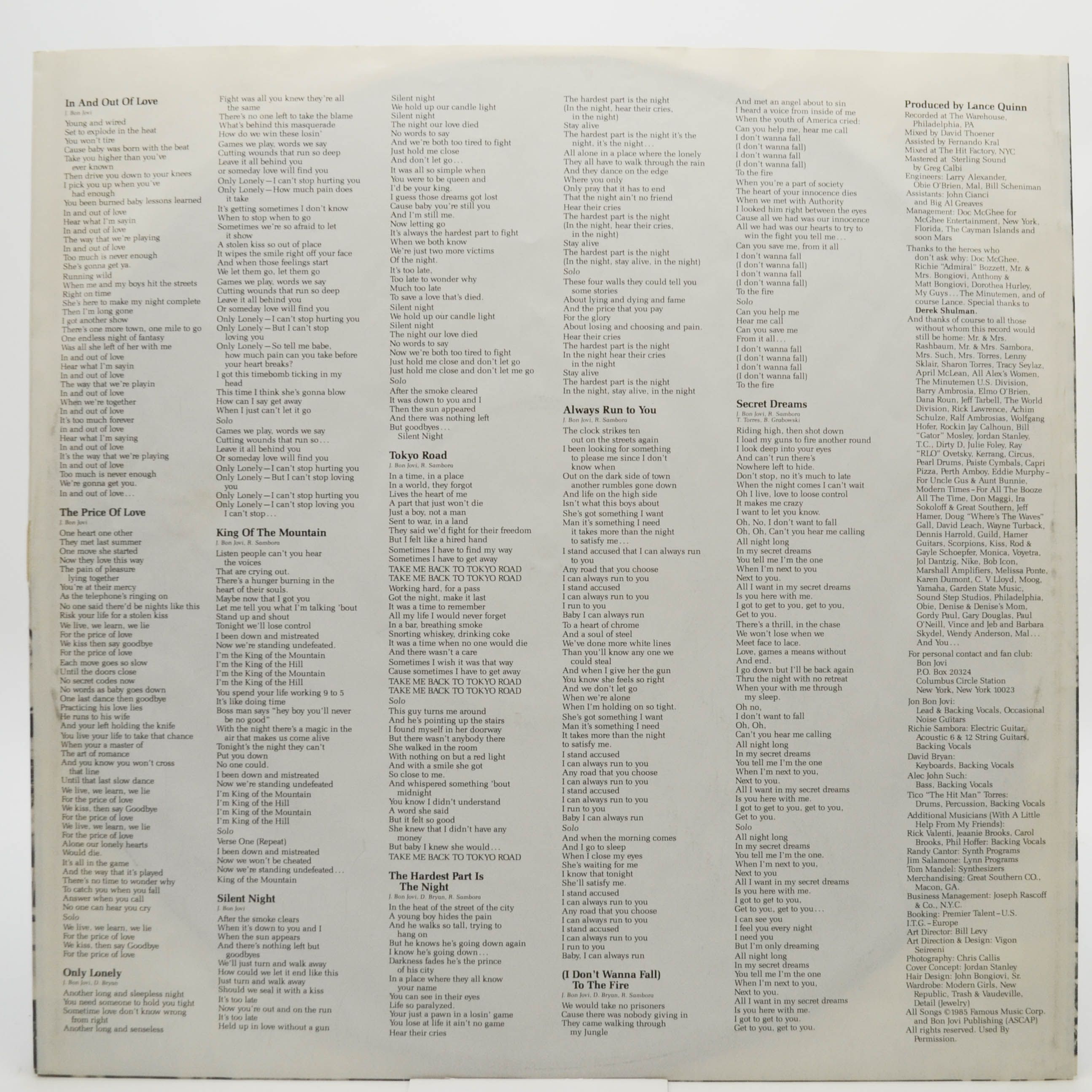 Bon Jovi — 7800° Fahrenheit, 1985