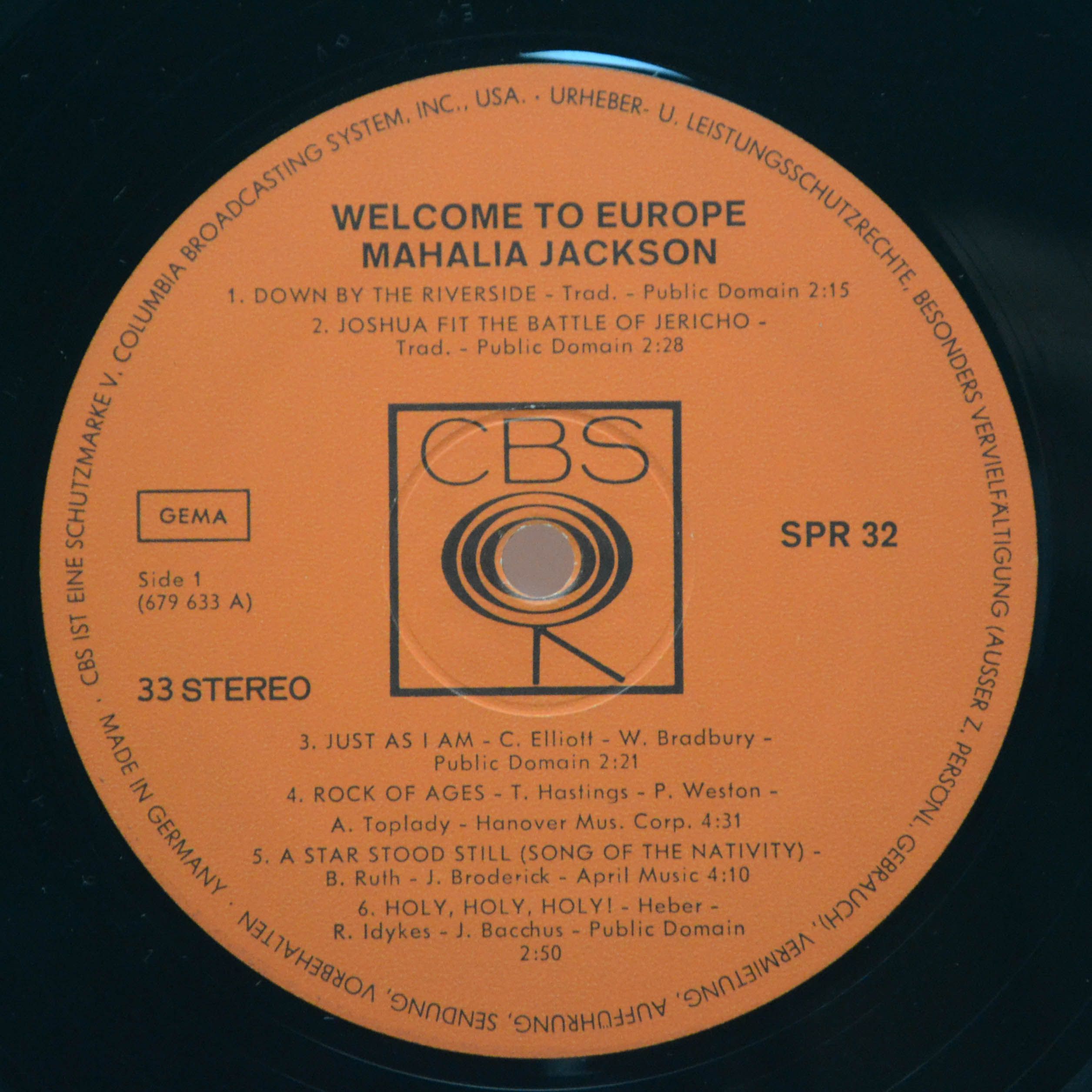Виниловая пластинка Mahalia Jackson — Welcome To Europe, 1969