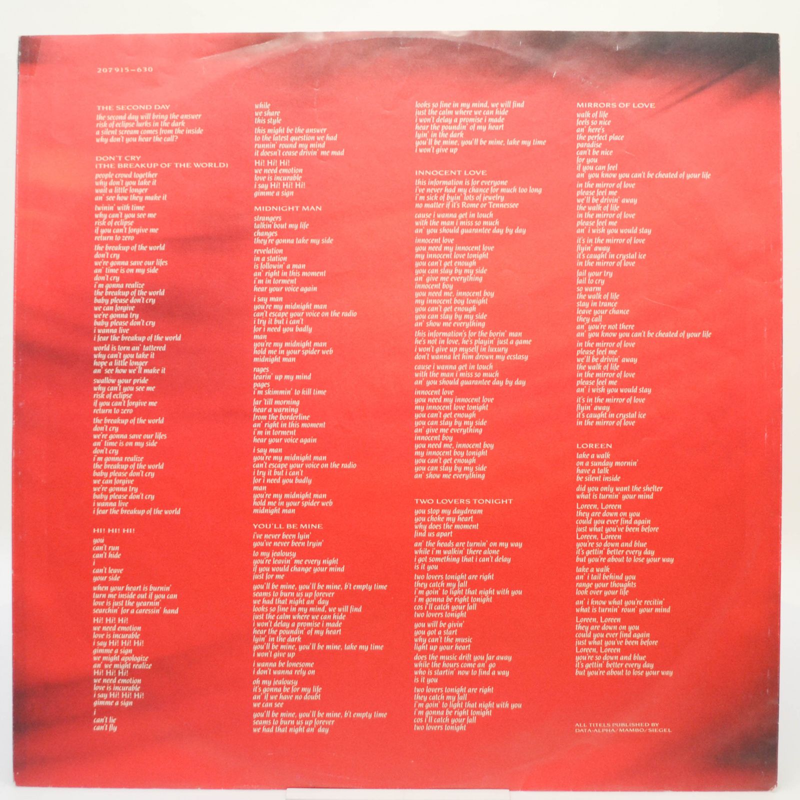 Sandra — Mirrors, 1986