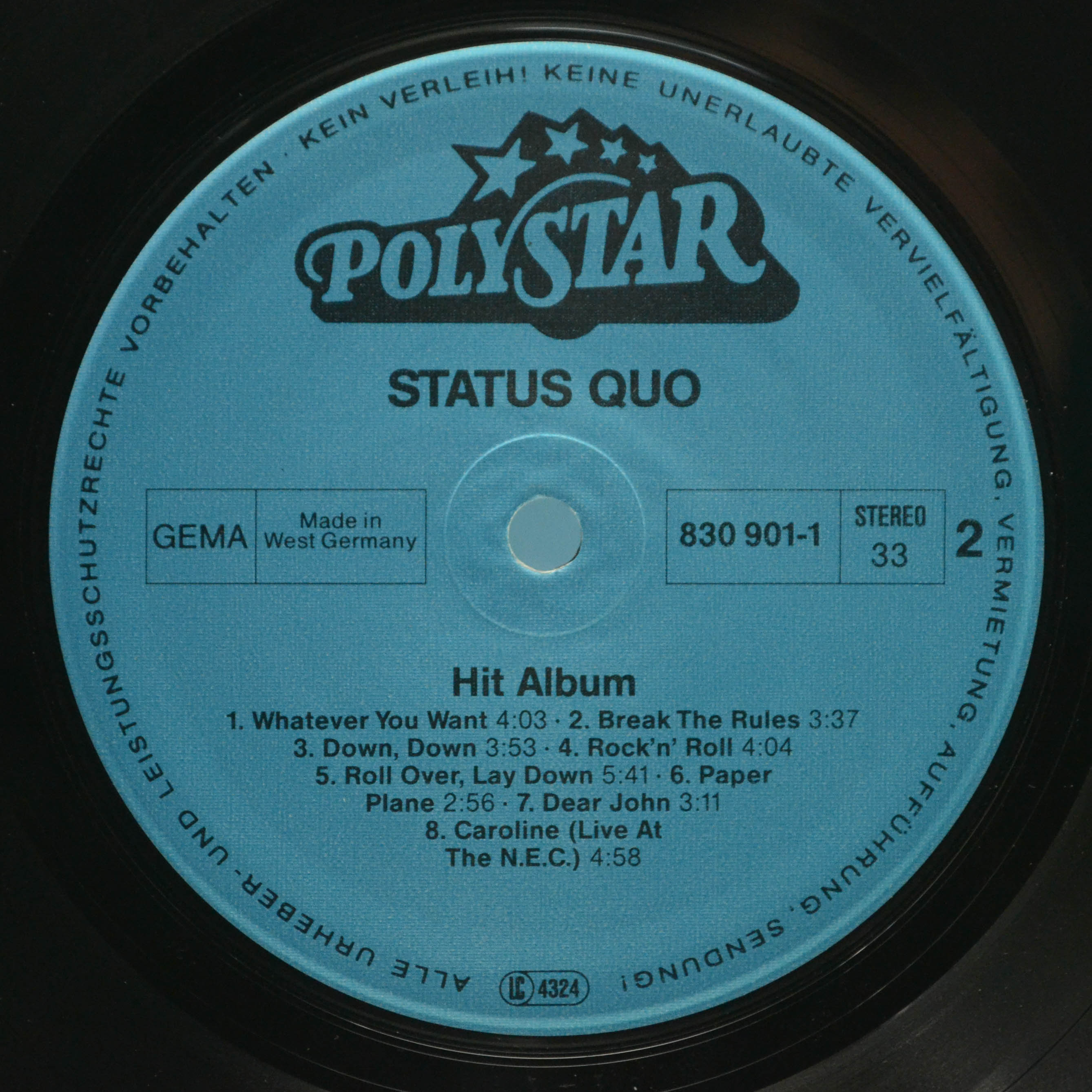 Виниловая пластинка Status Quo — Hit Album, 1988