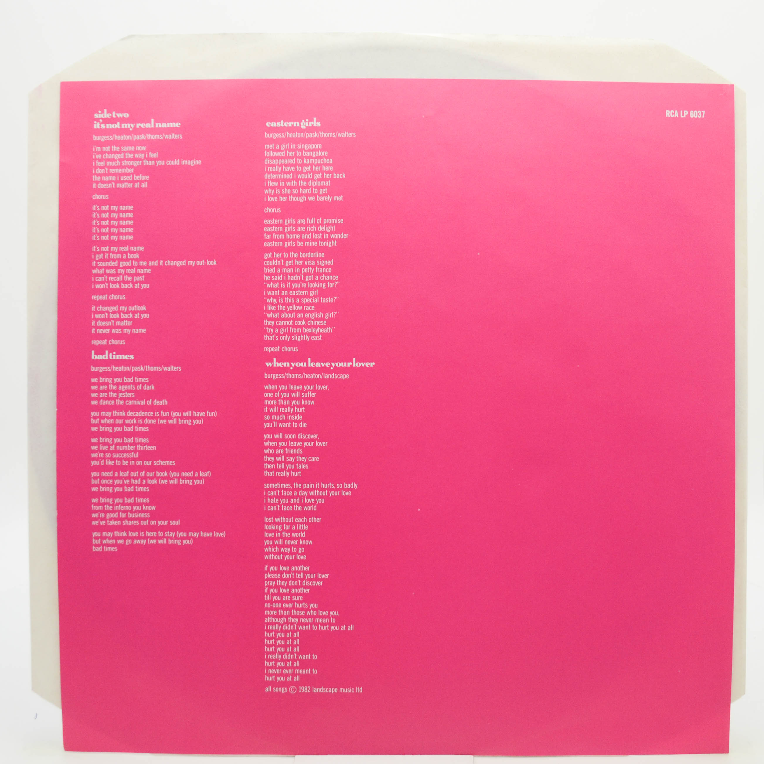Виниловая пластинка Landscape — Manhattan Boogie-Woogie (1-st, UK), 1982