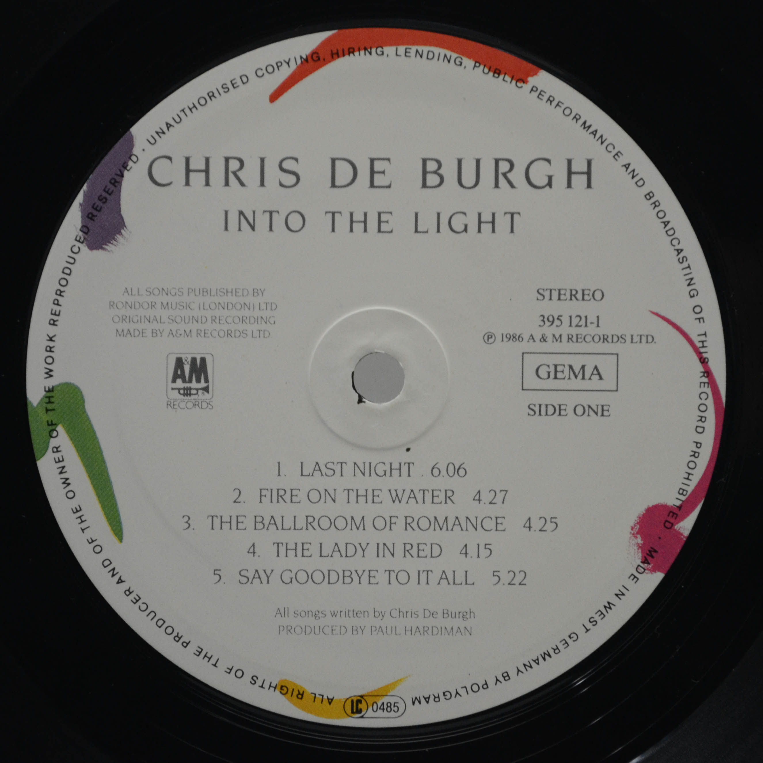 Виниловая пластинка Chris de Burgh — Into The Light, 1986