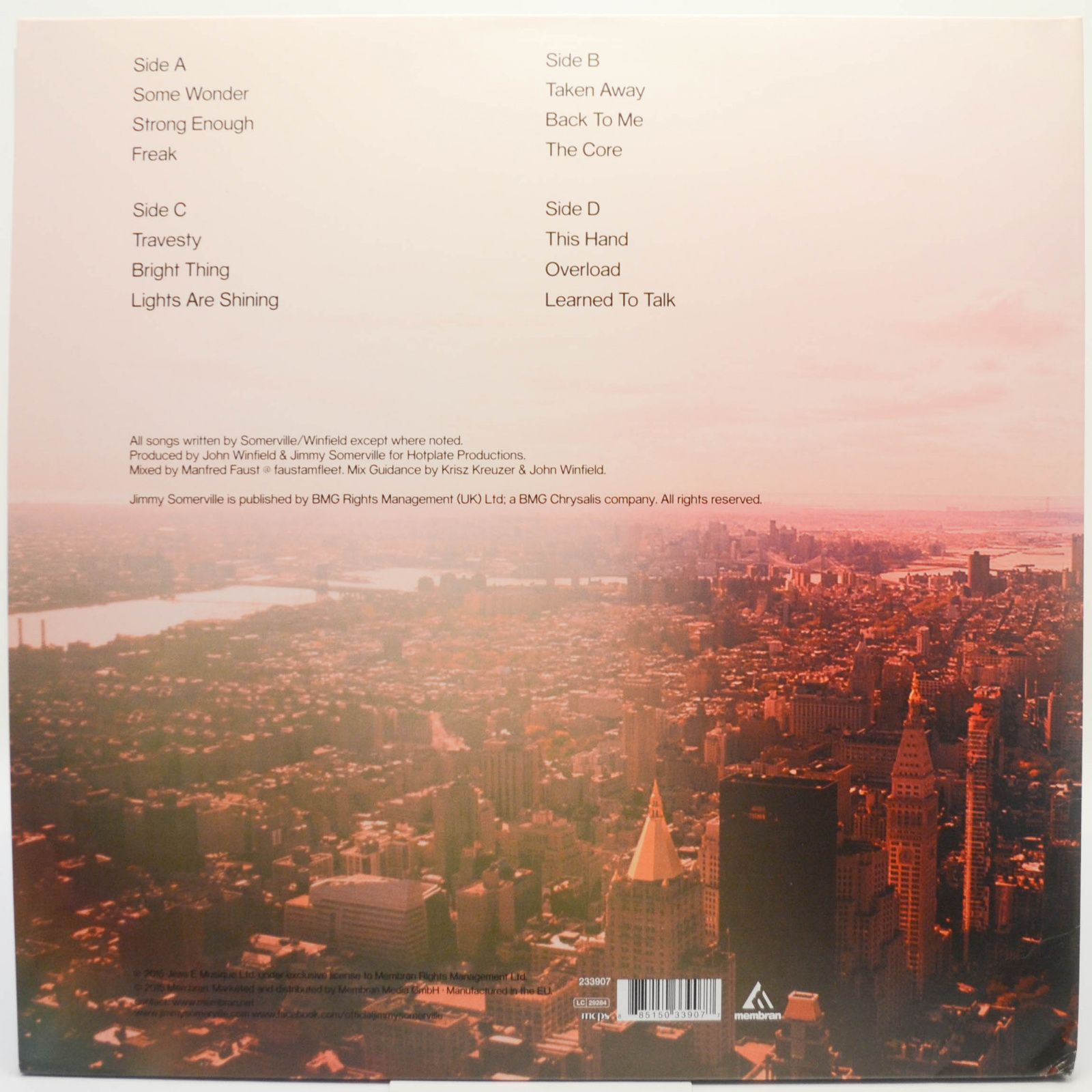 Виниловая пластинка Jimmy Somerville — Homage (2LP), 2015