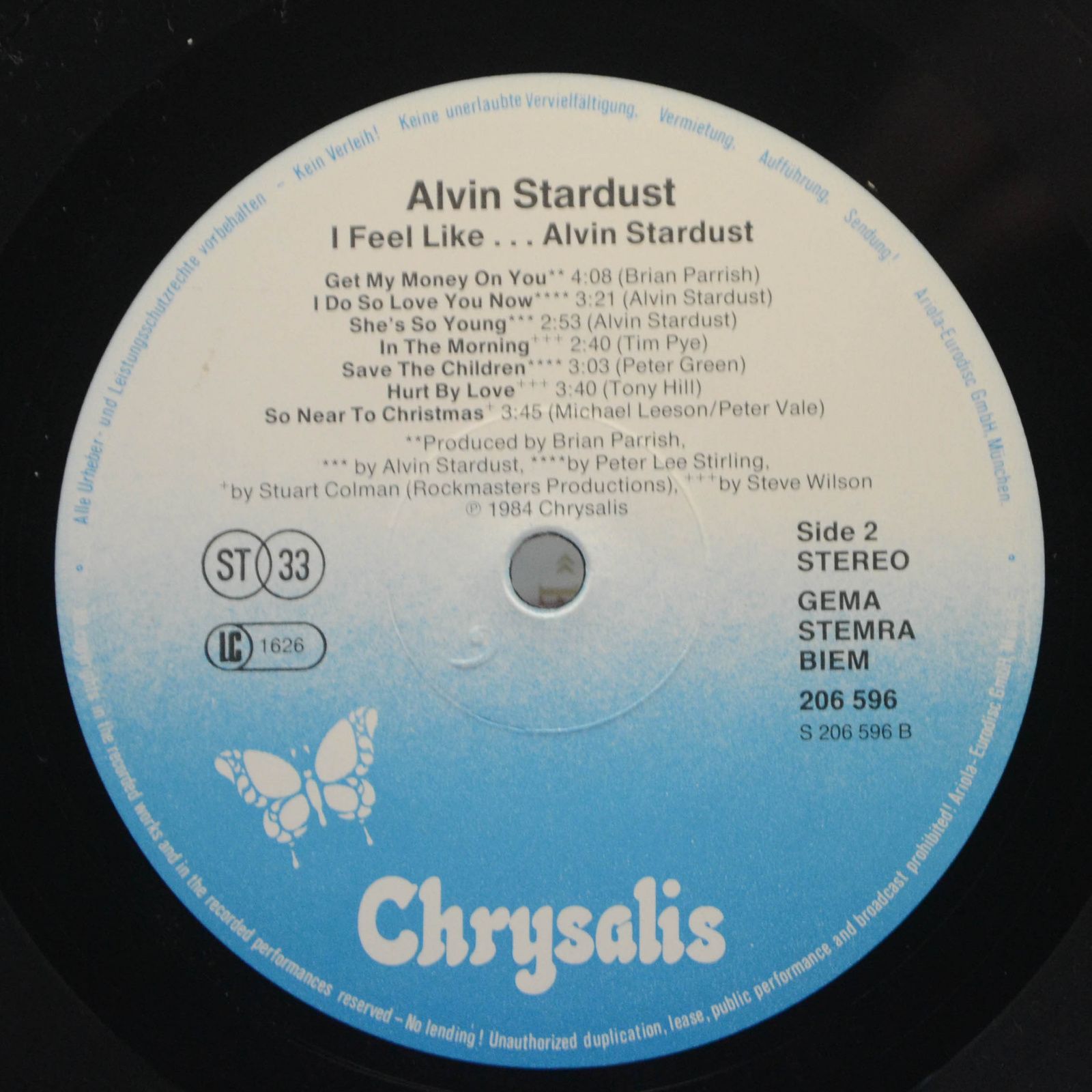 Виниловая пластинка Alvin Stardust — I Feel Like... Alvin Stardust, 1984