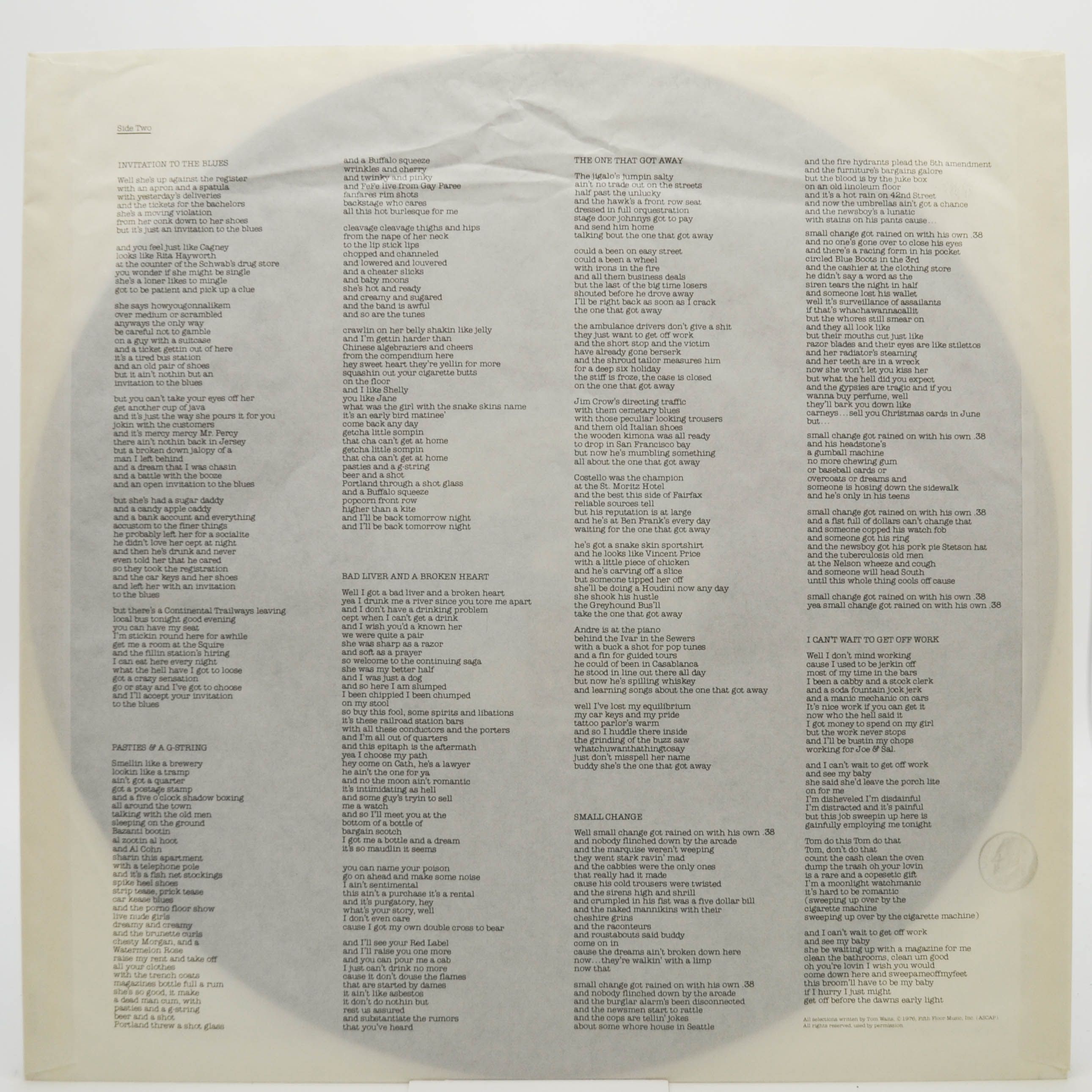 Tom Waits — Small Change, 1976