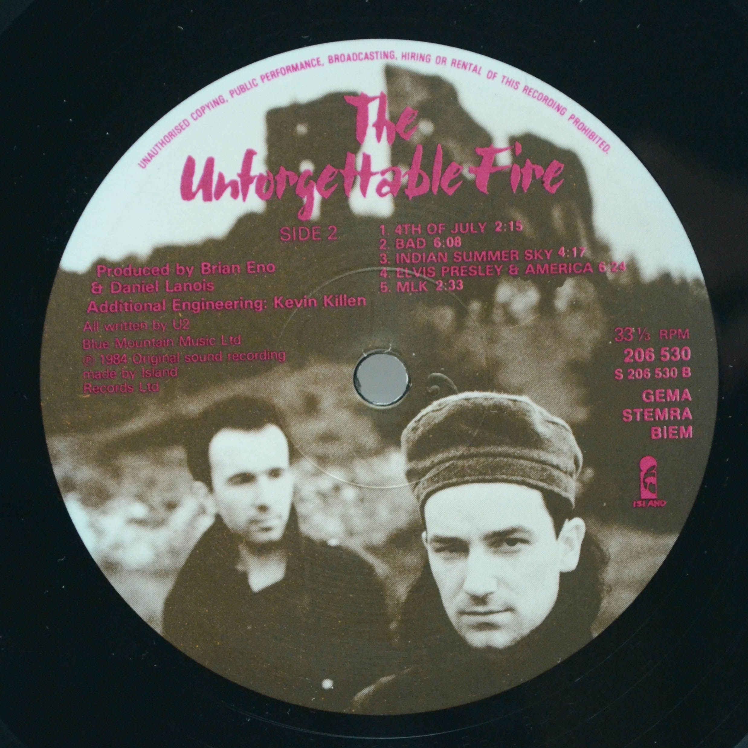 U2 — The Unforgettable Fire, 1984