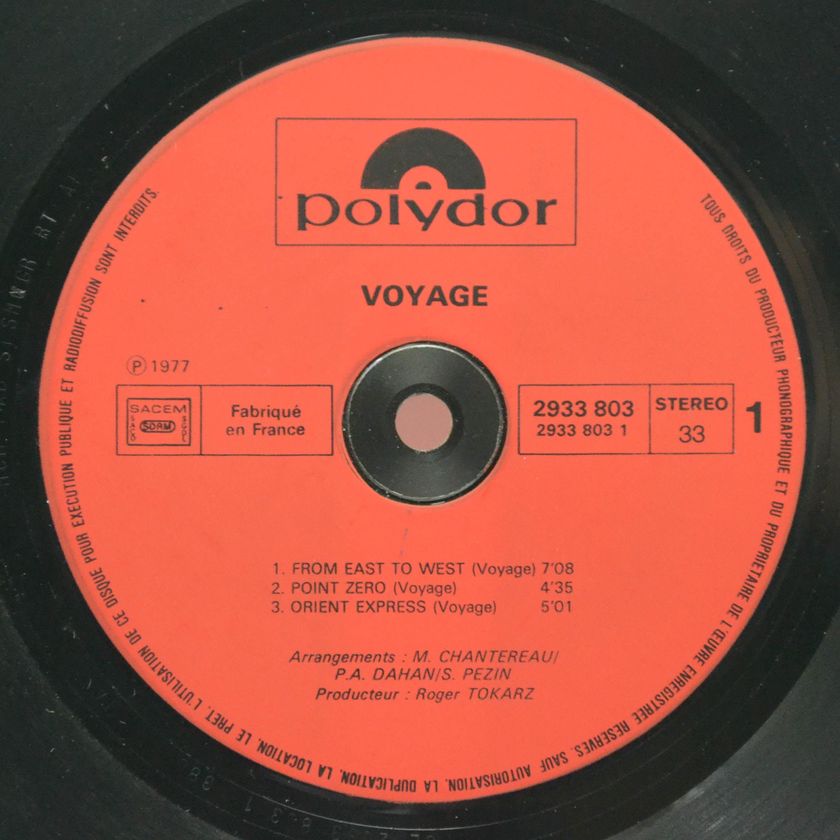 Виниловая пластинка Voyage — Voyage (1-st, France), 1977