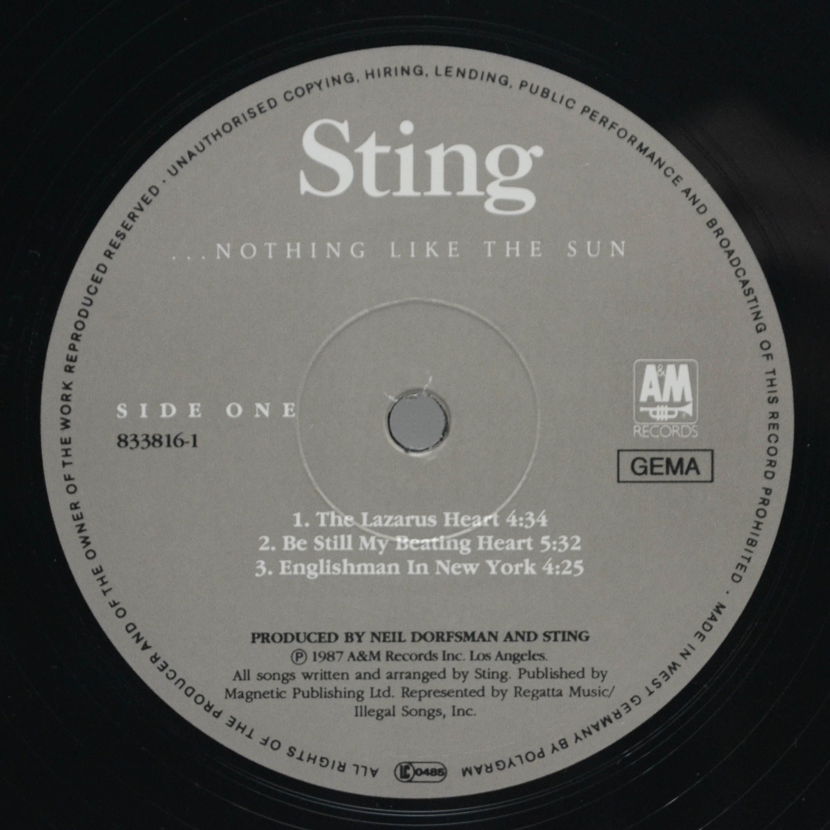 Sting — ...Nothing Like The Sun (2LP, poster), 1987
