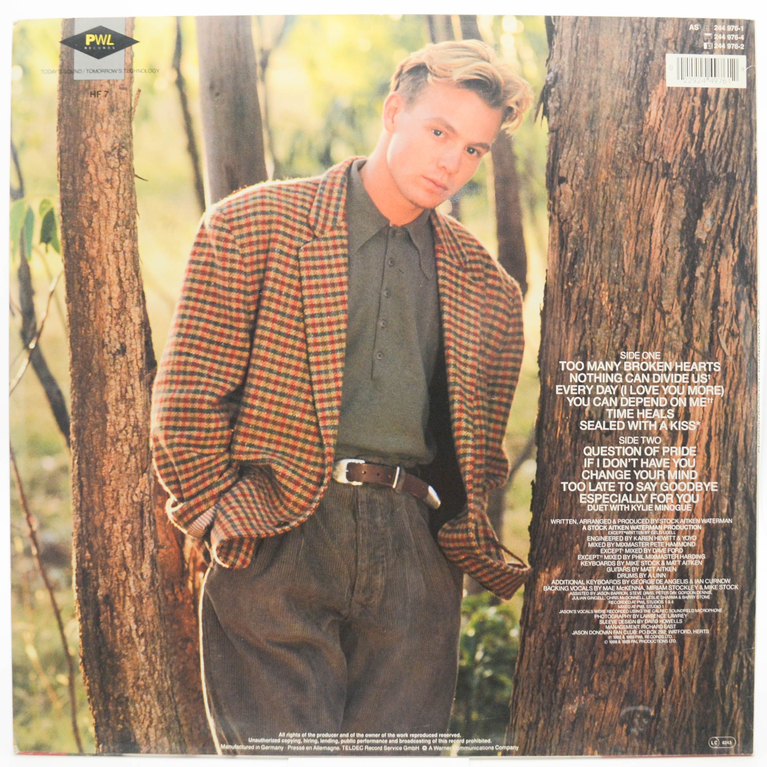 Виниловая пластинка Jason Donovan — Ten Good Reasons, 1989