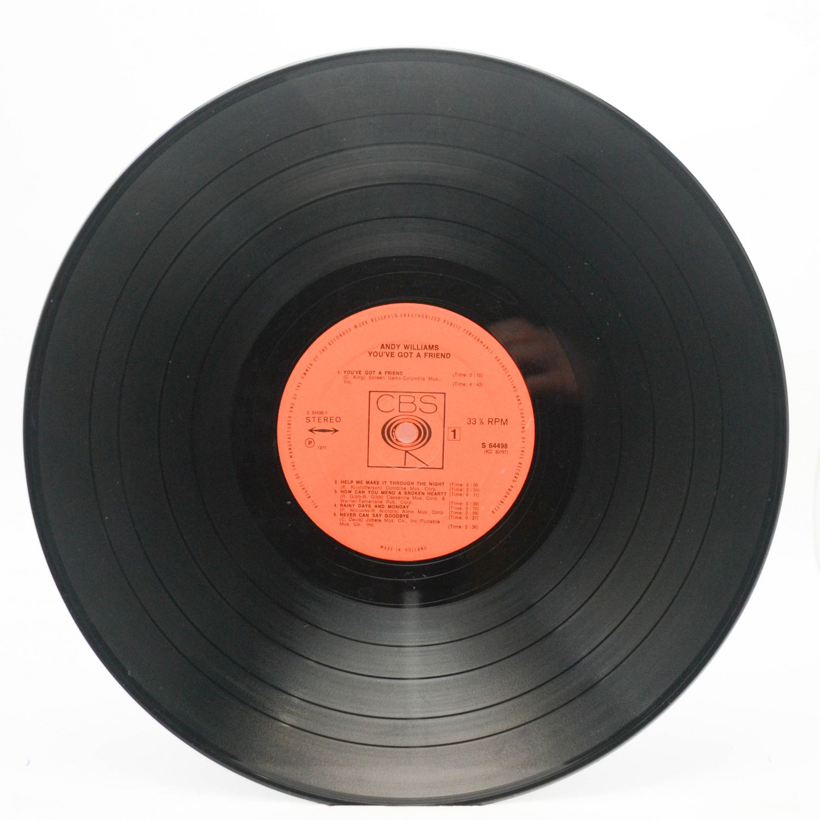 Виниловая пластинка Andy Williams — You've Got A Friend, 1971