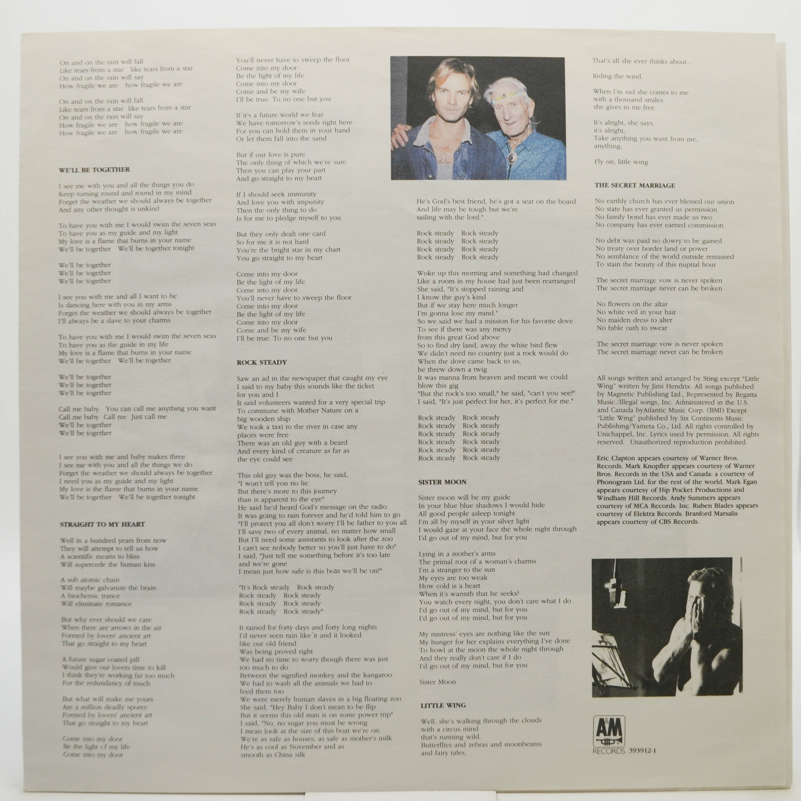 Виниловая пластинка Sting — ...Nothing Like The Sun (2LP), 1987